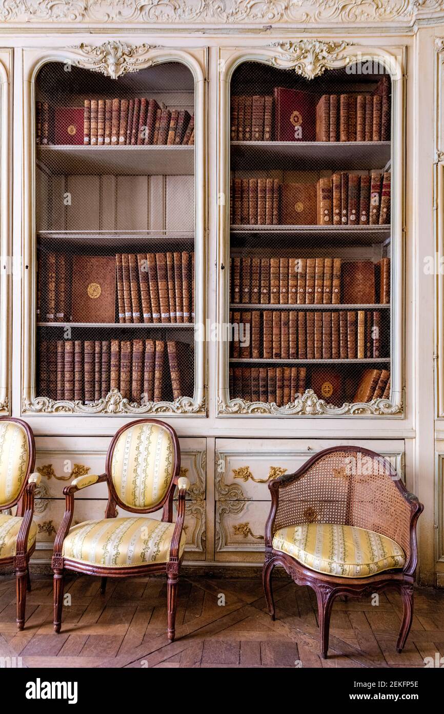 Bibliotheksraum des Hotels de Soubise, Marais, Paris, Frankreich Stockfoto