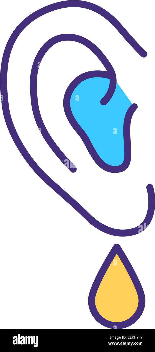 RGB-Farbsymbol für Ohrinfektion Stock Vektor