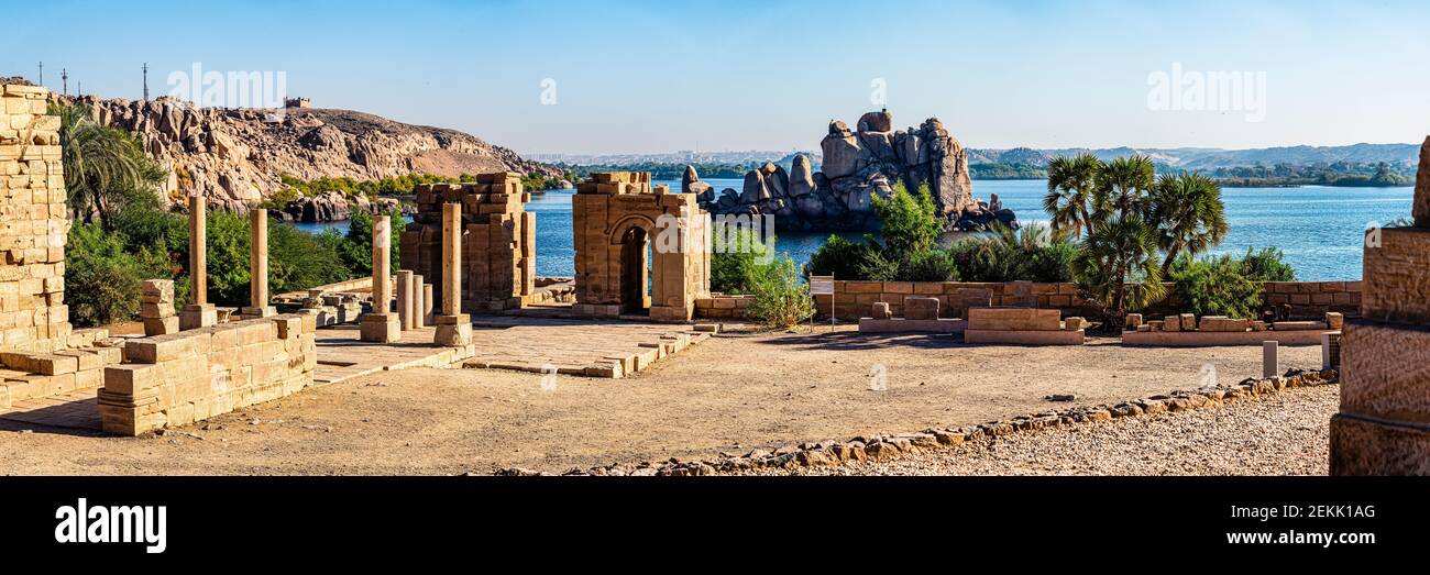 Ruinen des Tempels, Philae, Assuan, Ägypten Stockfoto