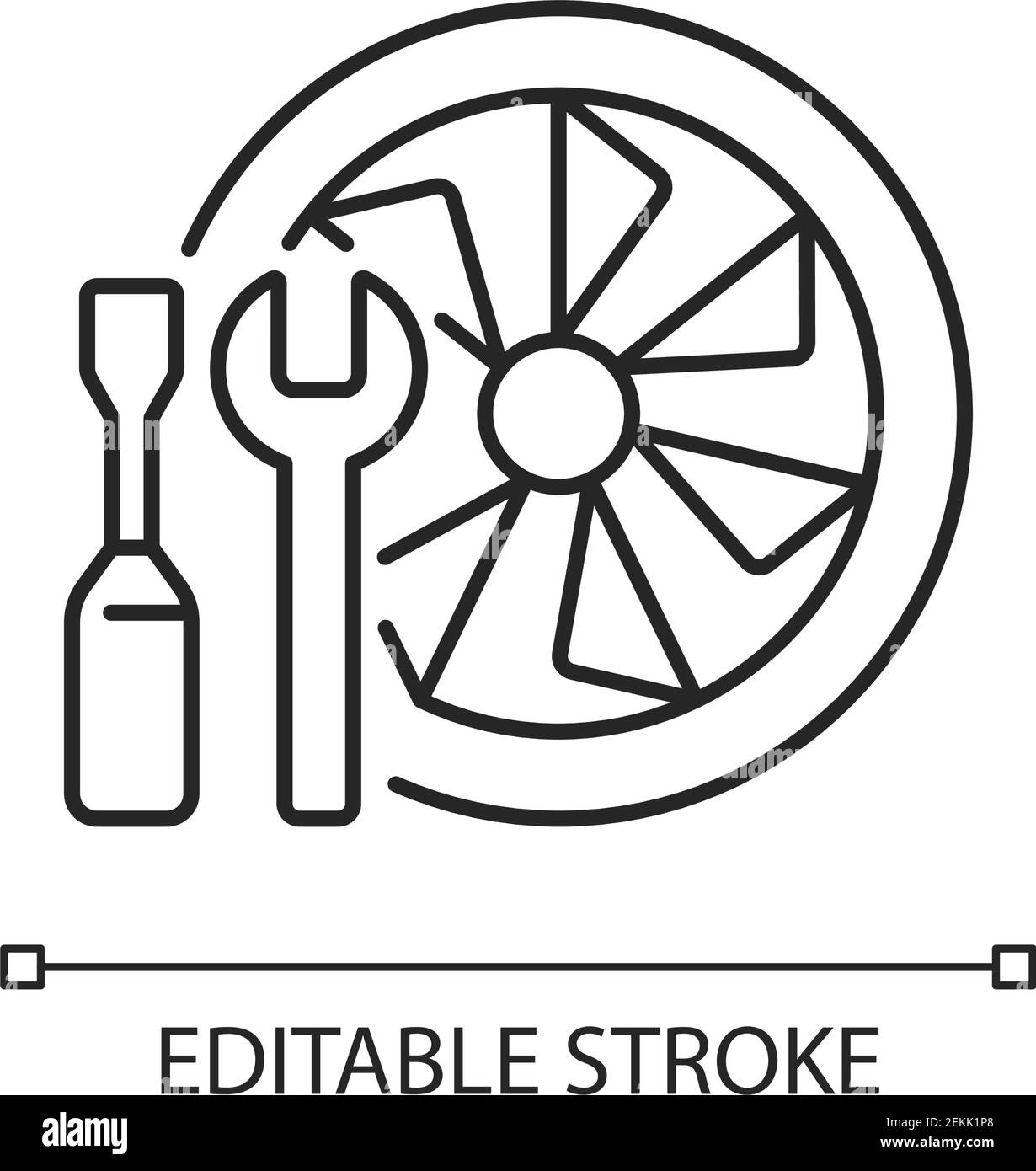 Flugzeug Wartung Kreide lineares Symbol Stock Vektor