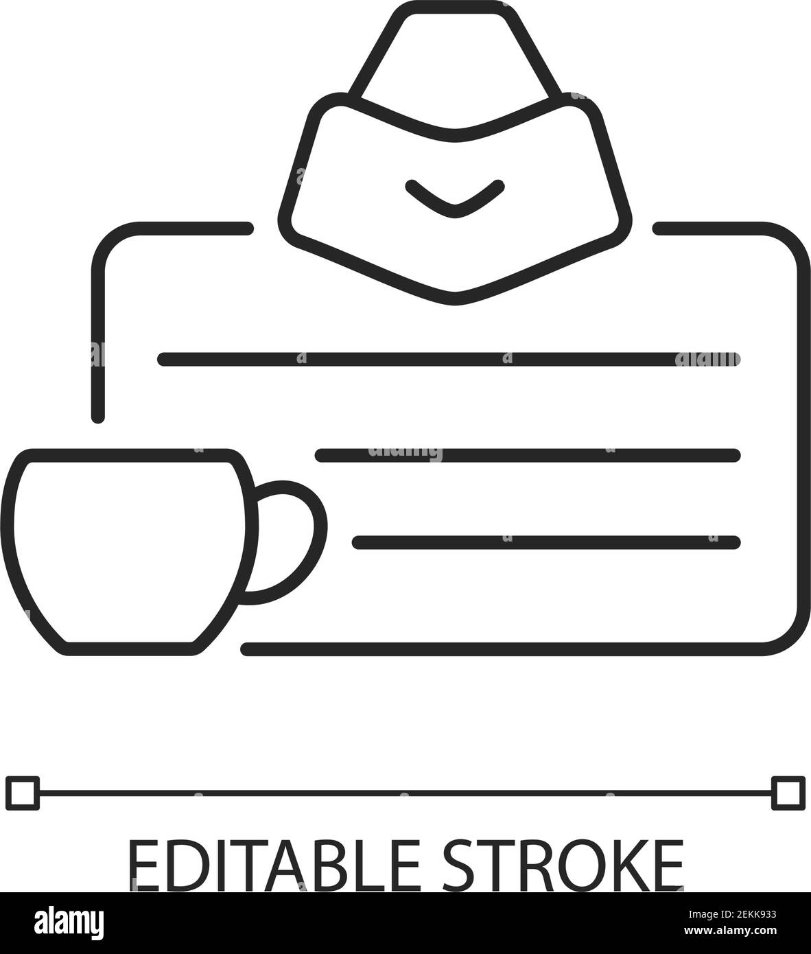 Flugbegleiterlizenz Kreide lineares Symbol Stock Vektor