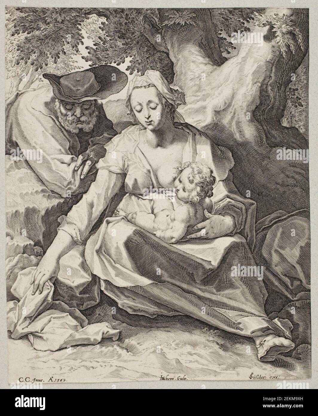 Jacques de Gheyn II. (1567-1629); Karel van Mander in (1548-1606), auf dem Flug von Aegy, 1589 Stockfoto