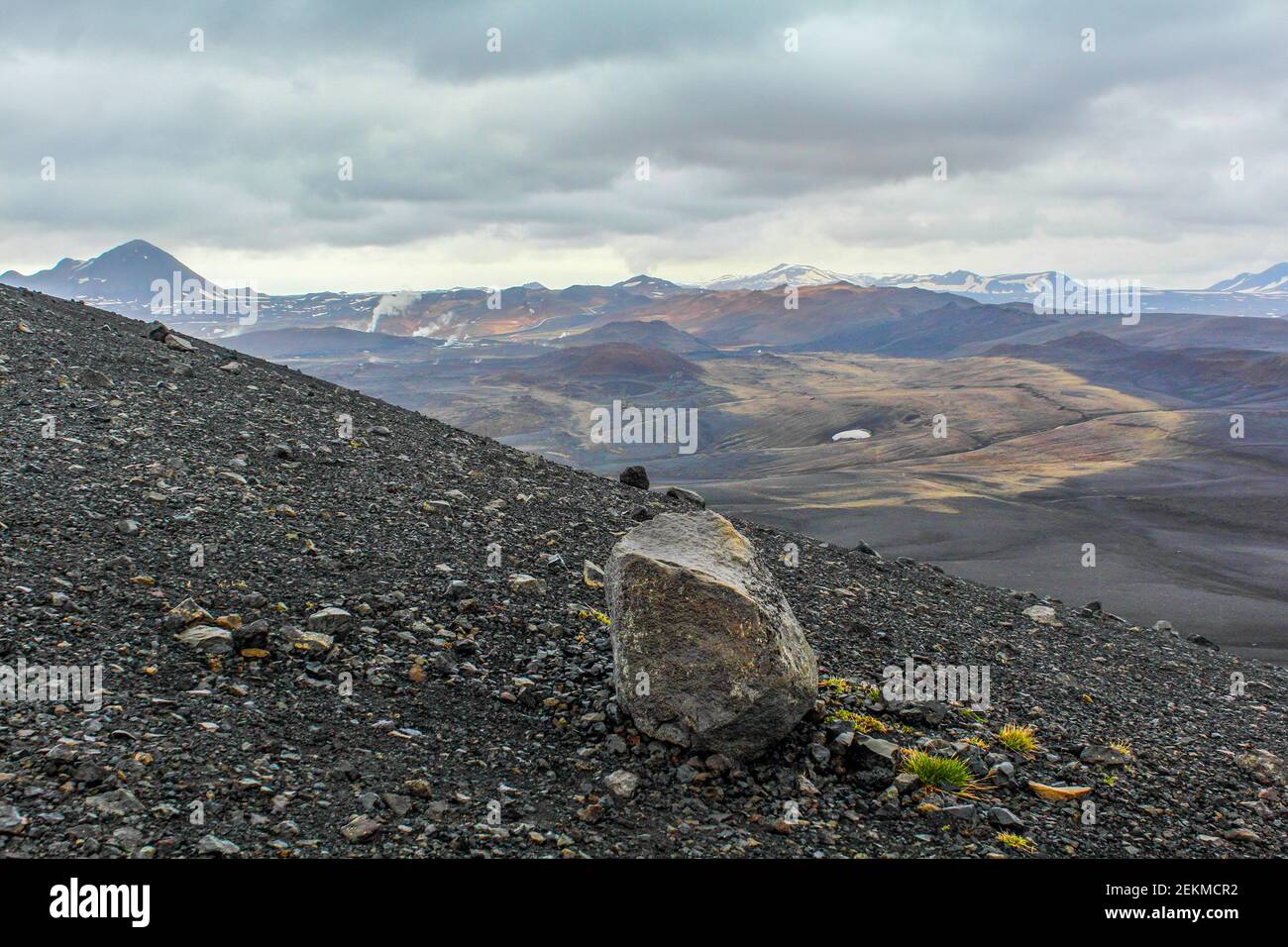 Landschaft um den Krater Hverfjall in Myvatn, Island Stockfoto