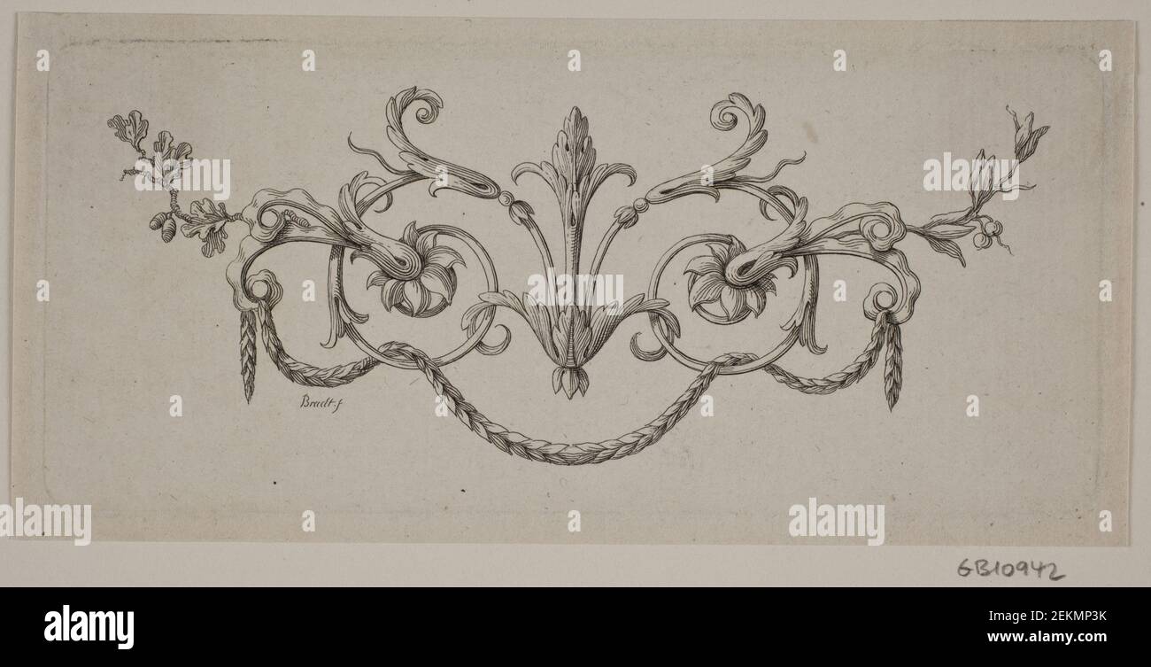 J.F. Clemens (1748-1831); Frederik Ludvig Bradt (1747-1829), Vignette mit Blatt- und Blütenverkleinerung, UM 1778 Stockfoto