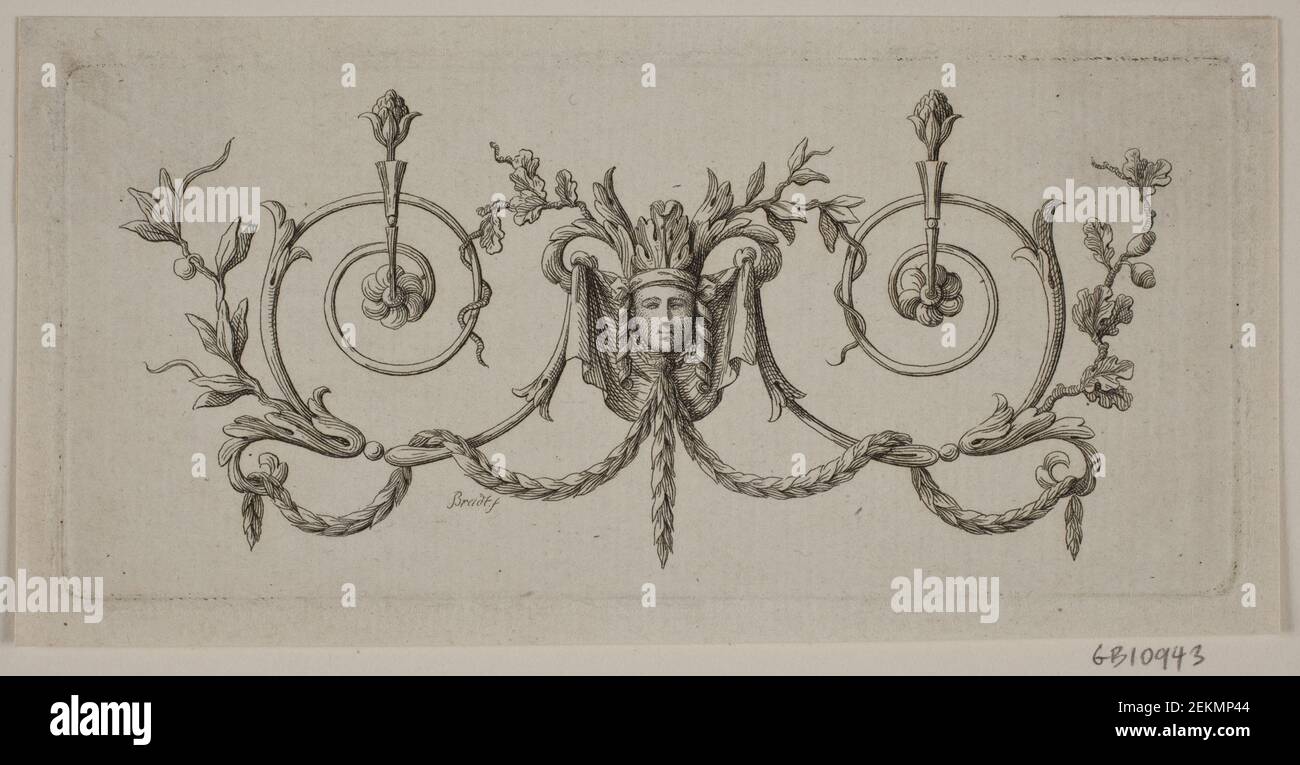 J.F. Clemens (1748-1831); Frederik Ludvig Bradt (1747-1829), Vignette mit Zeitschrift, UM 1778 Stockfoto