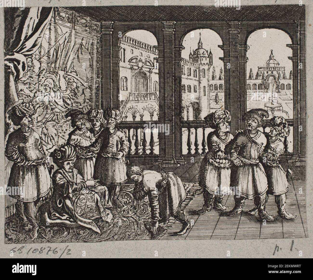 J. Muller (1700-1700), Illustration Til Adam Olearius, 'Persisches Rosenthal eines bedeutungsvollen Dichters Schich Saadi [...]', Schleswig 1660, 1660 Stockfoto