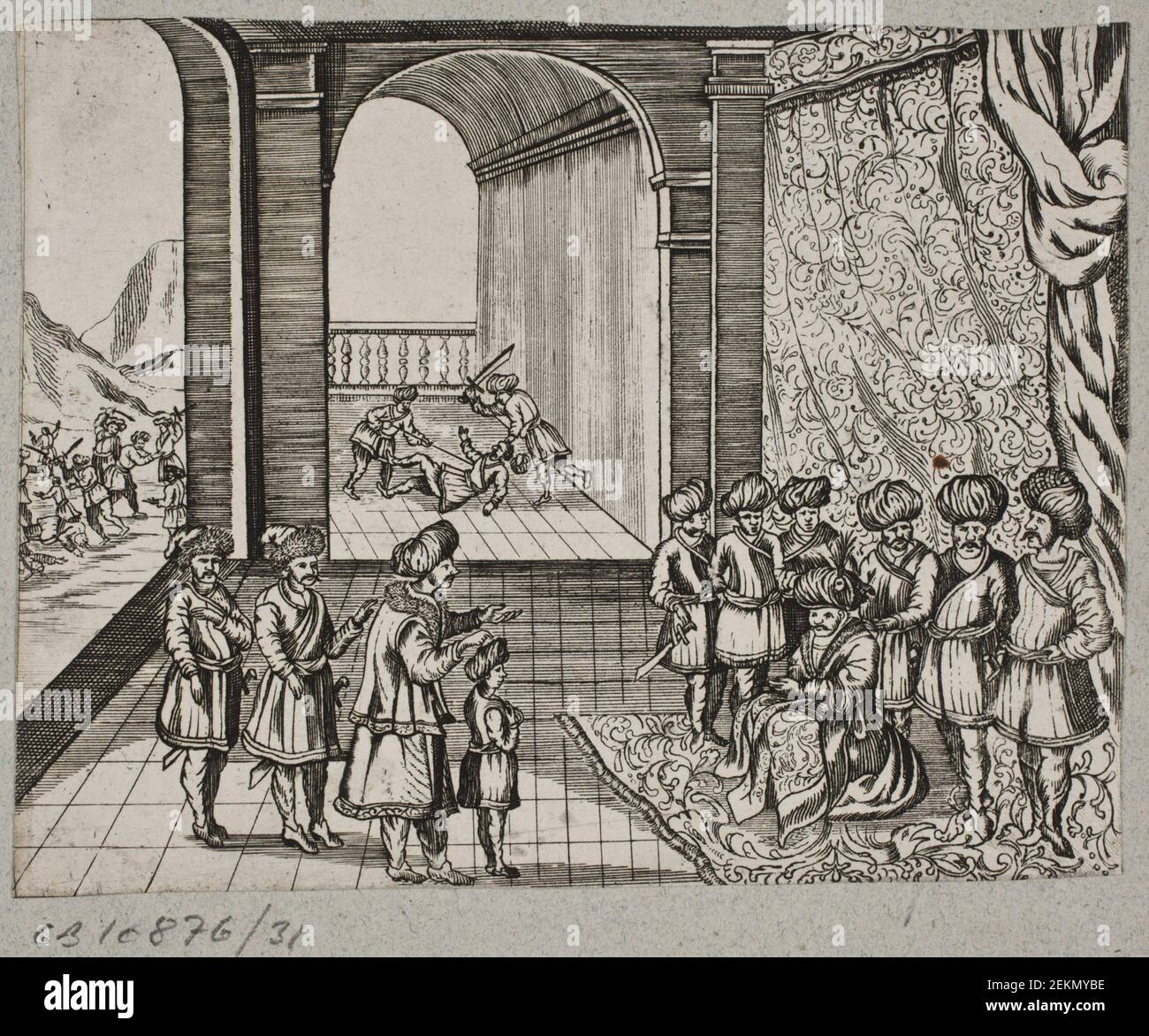J. Muller (1700-1700), Illustration Til Adam Olearius, 'Persisches Rosenthal eines bedeutungsvollen Dichters Schich Saadi [...]', Schleswig 1660, 1660 Stockfoto