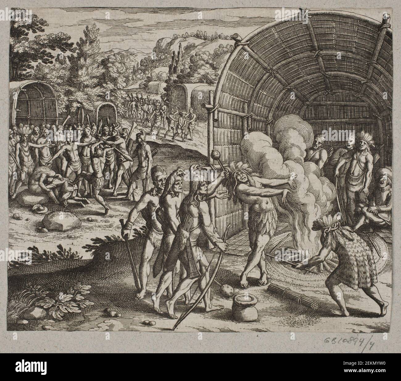 Matthäus Merian d.ae. (1593-1650); , in König Pamukes Gehäuse, begannen sie diese Zeremonie, 1628 Stockfoto