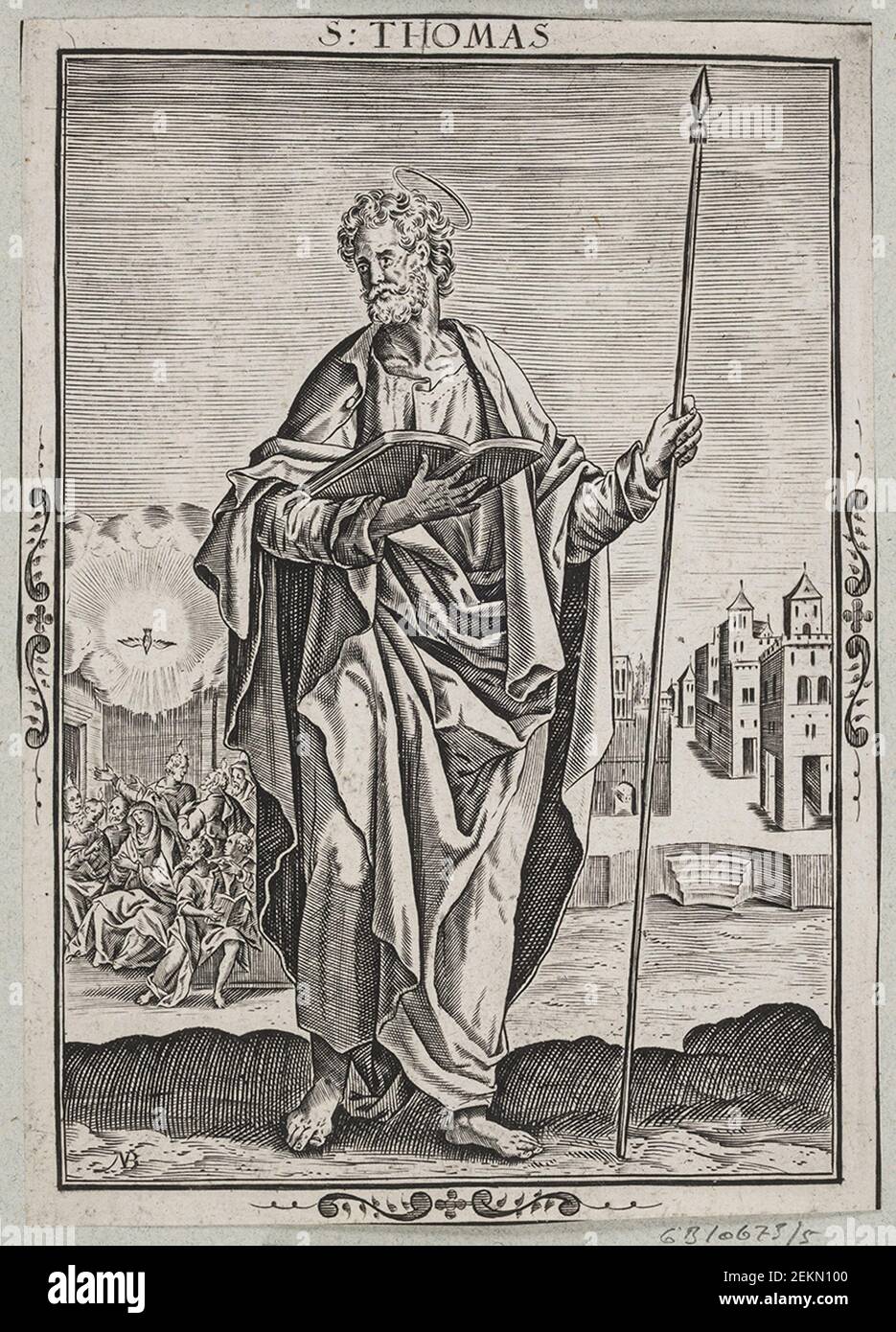 Nicolaes De Bruyn (1571-1656), Sankt Thomas, um 1600 Stockfoto