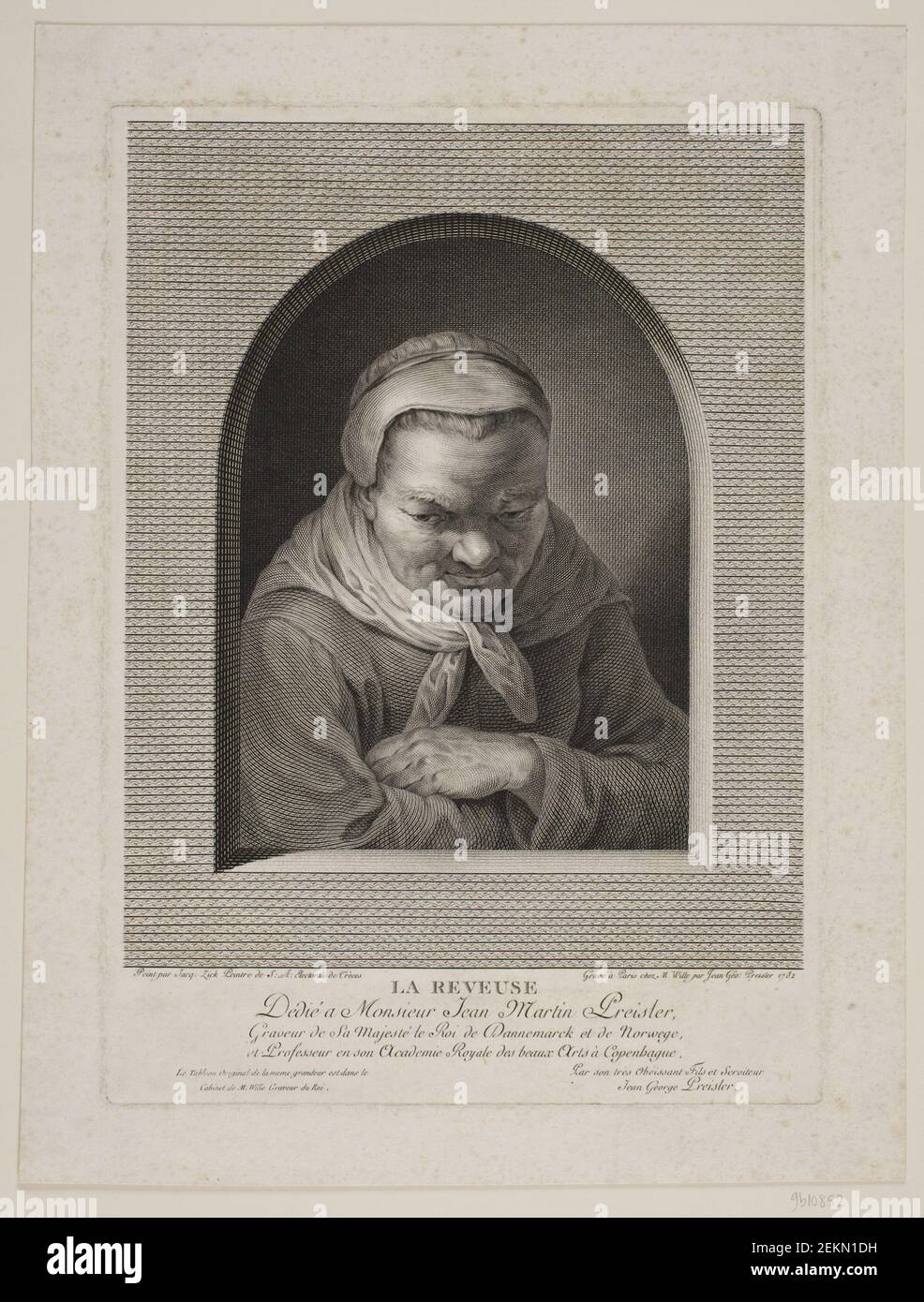Johan Georg Preisler (1757-1831); J. Zick (1750-), La Reveuse, 1782 Stockfoto