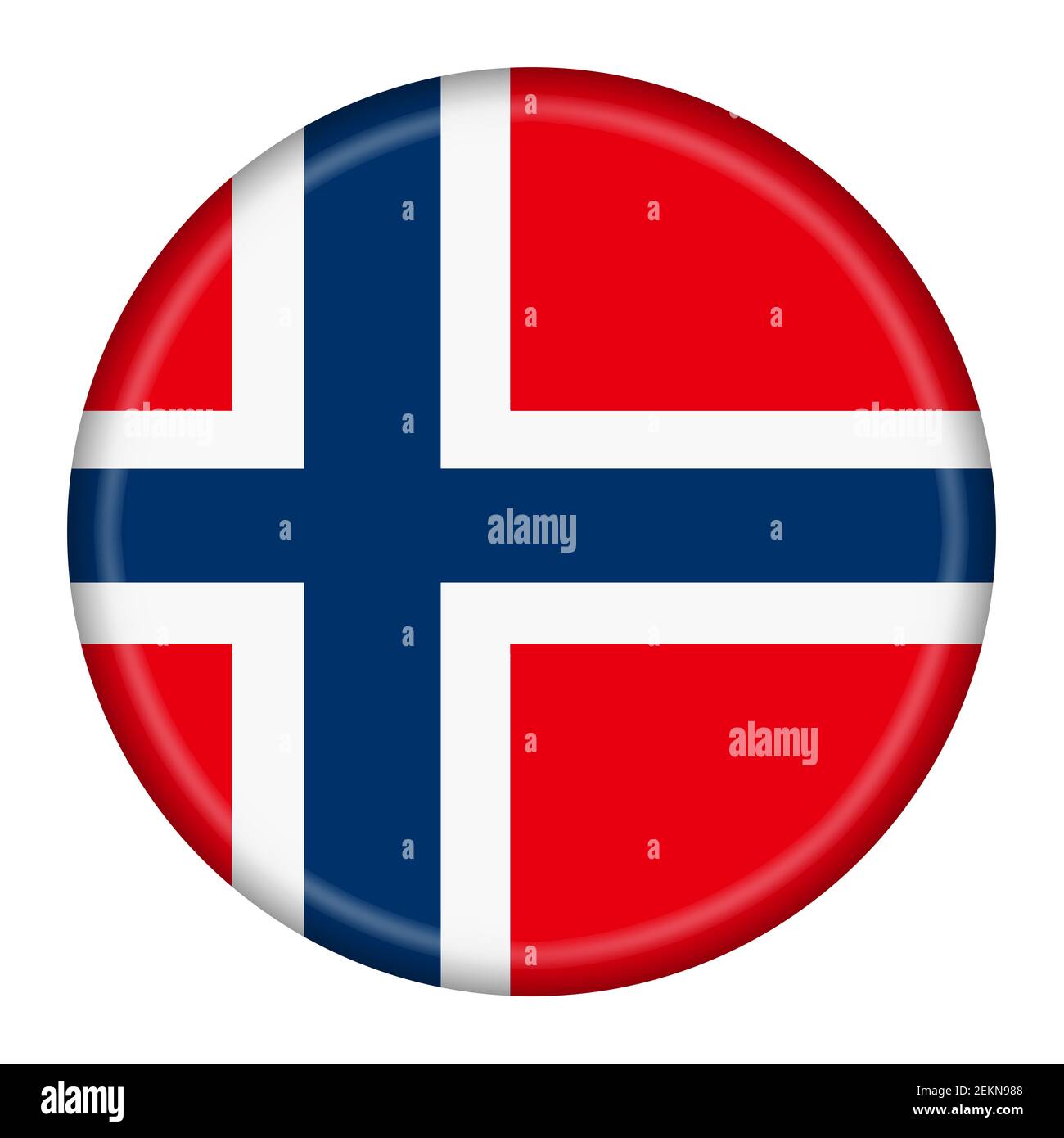 Norwegen Flagge Taste 3D Abbildung mit Clipping-Pfad Stockfoto