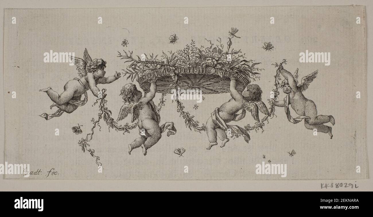 J.F. Clemens (1748-1831); Frederik Ludvig Bradt (1747-1829), vierflügelige Smaageria, UM 1778 Stockfoto