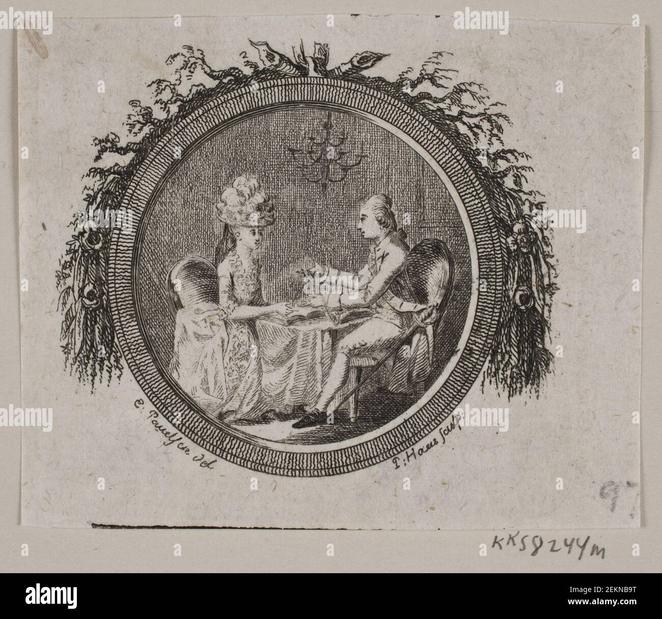 Peter Haas (1756-1904); Erik Break (1749-1790), Vignette für Samuel Richardson 'Sir Carl Grandisons Geschichte', 1780 - 1782 Stockfoto