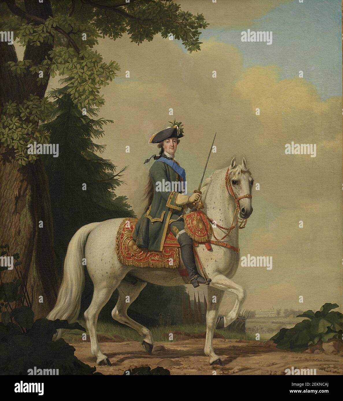 Vigilius Eriksen (1722-1782), Katharina II. Von Russland, auf dem Pferd Brillante in Wardruuniform, 28. Juni 1762, 1782 Stockfoto