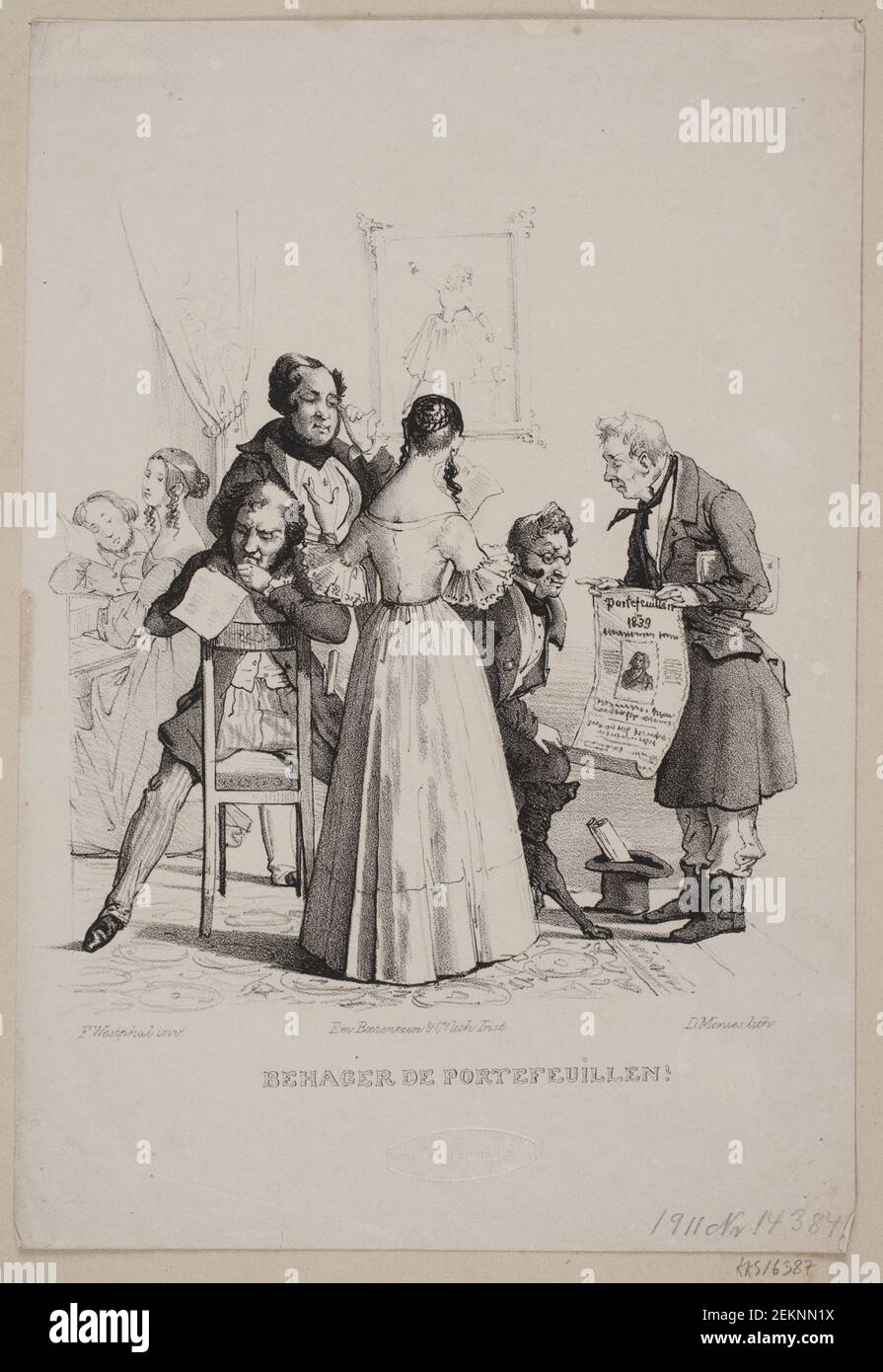 David Monies (1812-1894); Fritz Westphal (1804-1844); , 'Correfreg the Portfolios?', 1812 - 1894 Stockfoto