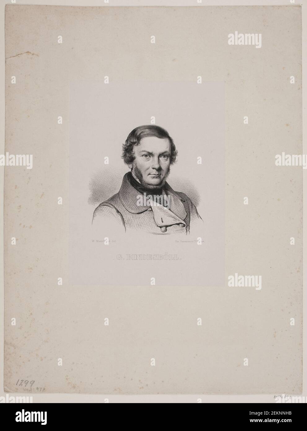 Unbekannt (1900-1900); Wilhelm Marstrand (1810-1873), Gottlieb BindesBoell, 1840 Stockfoto