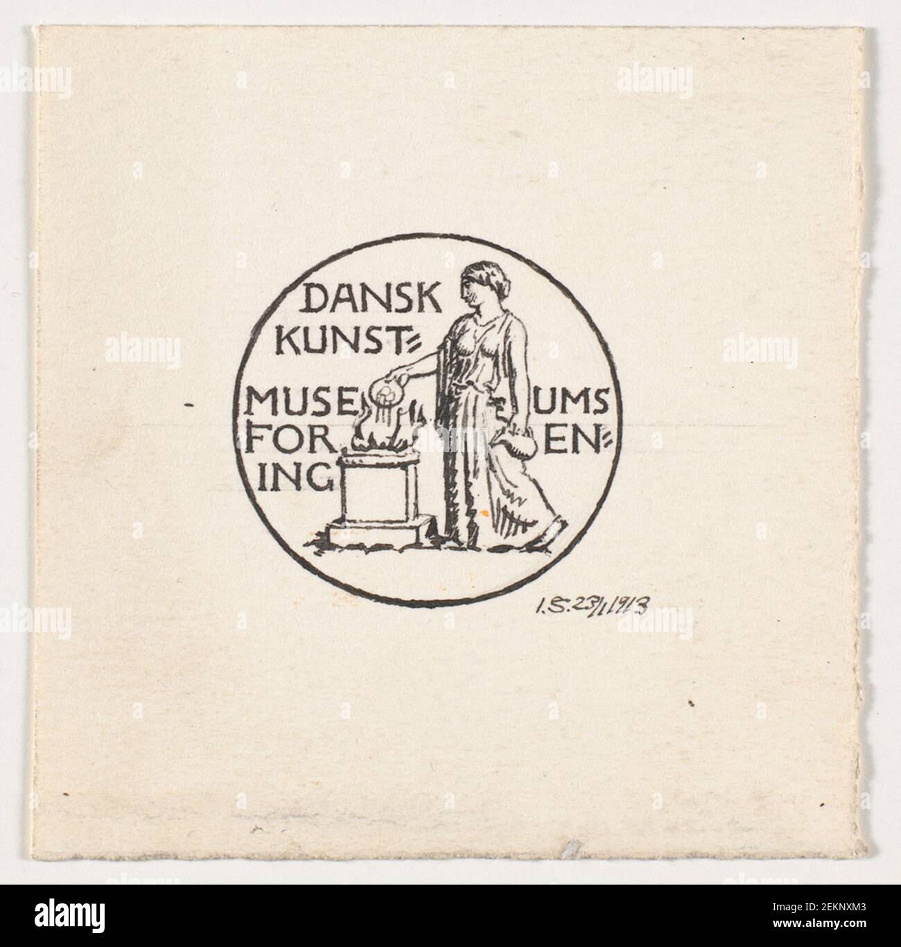 Joakim Skovgaard (1856-1933), Entwurf Vignet für Dänischen Museum Art Association, 1913-01-23 Stockfoto