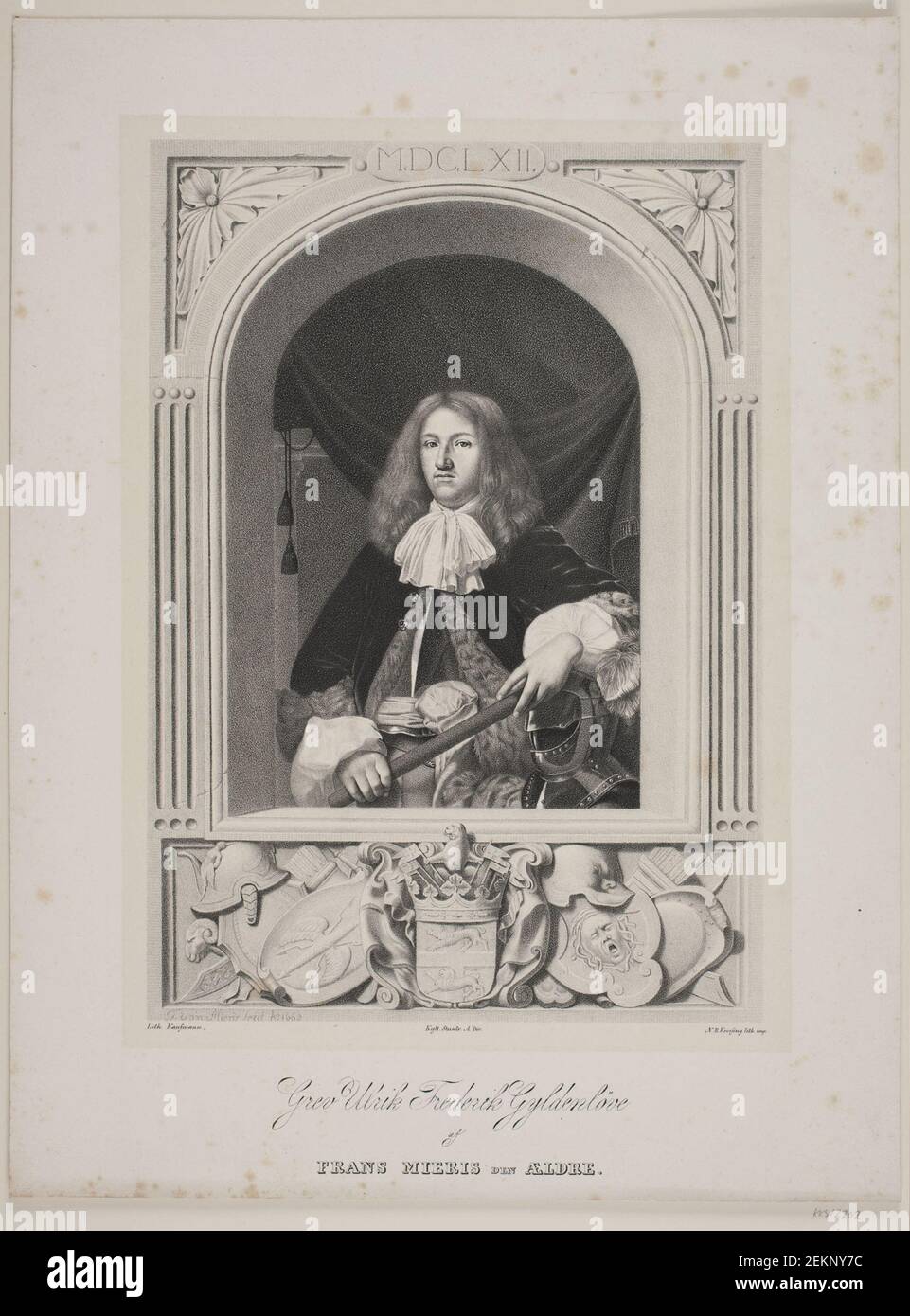 Asmus Kaufmann (1806-1890); Frans van Mieris I (1635-1681); , W. F. GyldenLoeve, (1836) Stockfoto