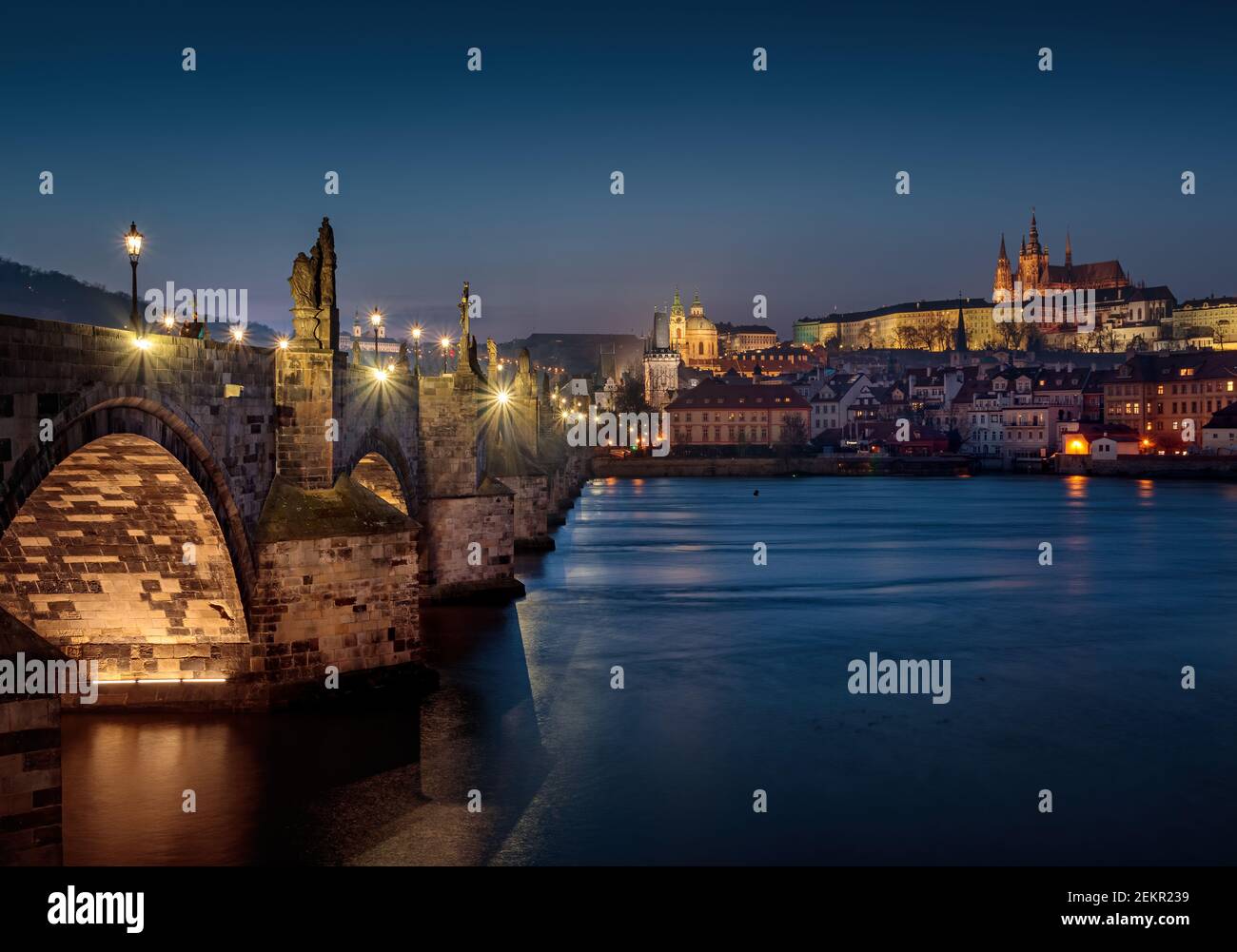 Blick Richtung mala strana von der Karlsbrücke, Prag, Tschechien Stockfoto