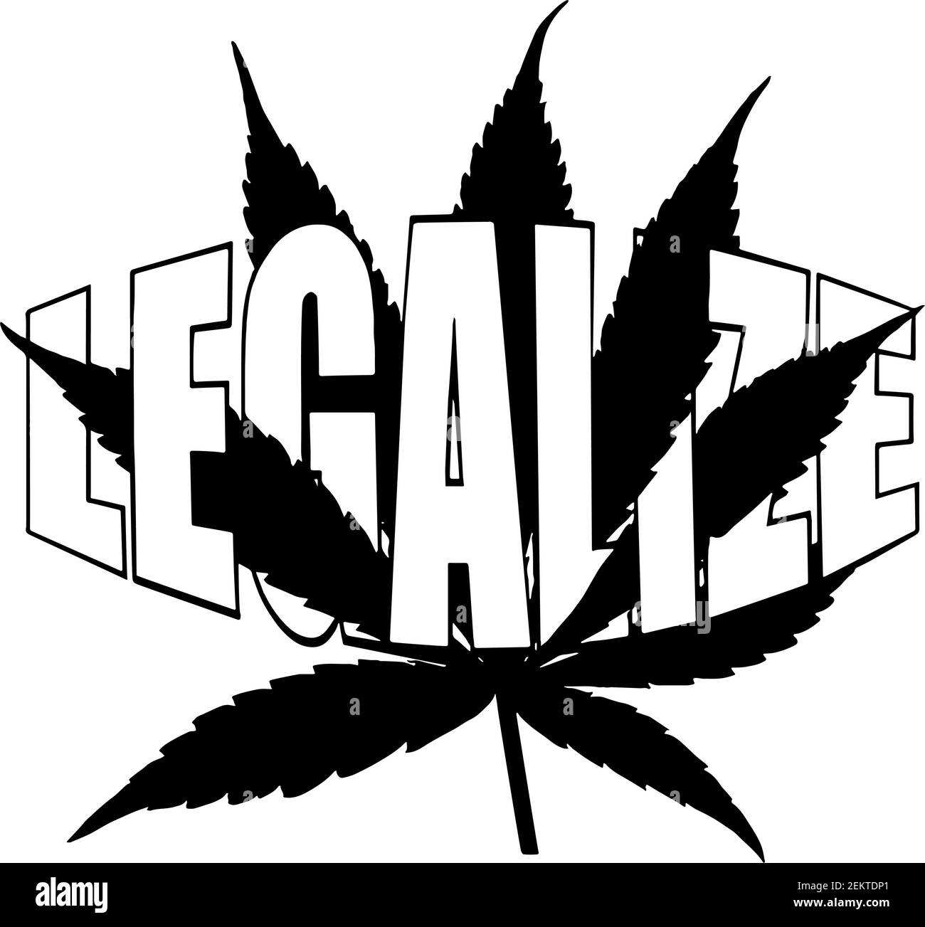 Marihuana Blatt mit dem Wort legalisieren Vektor Illustration Stock Vektor