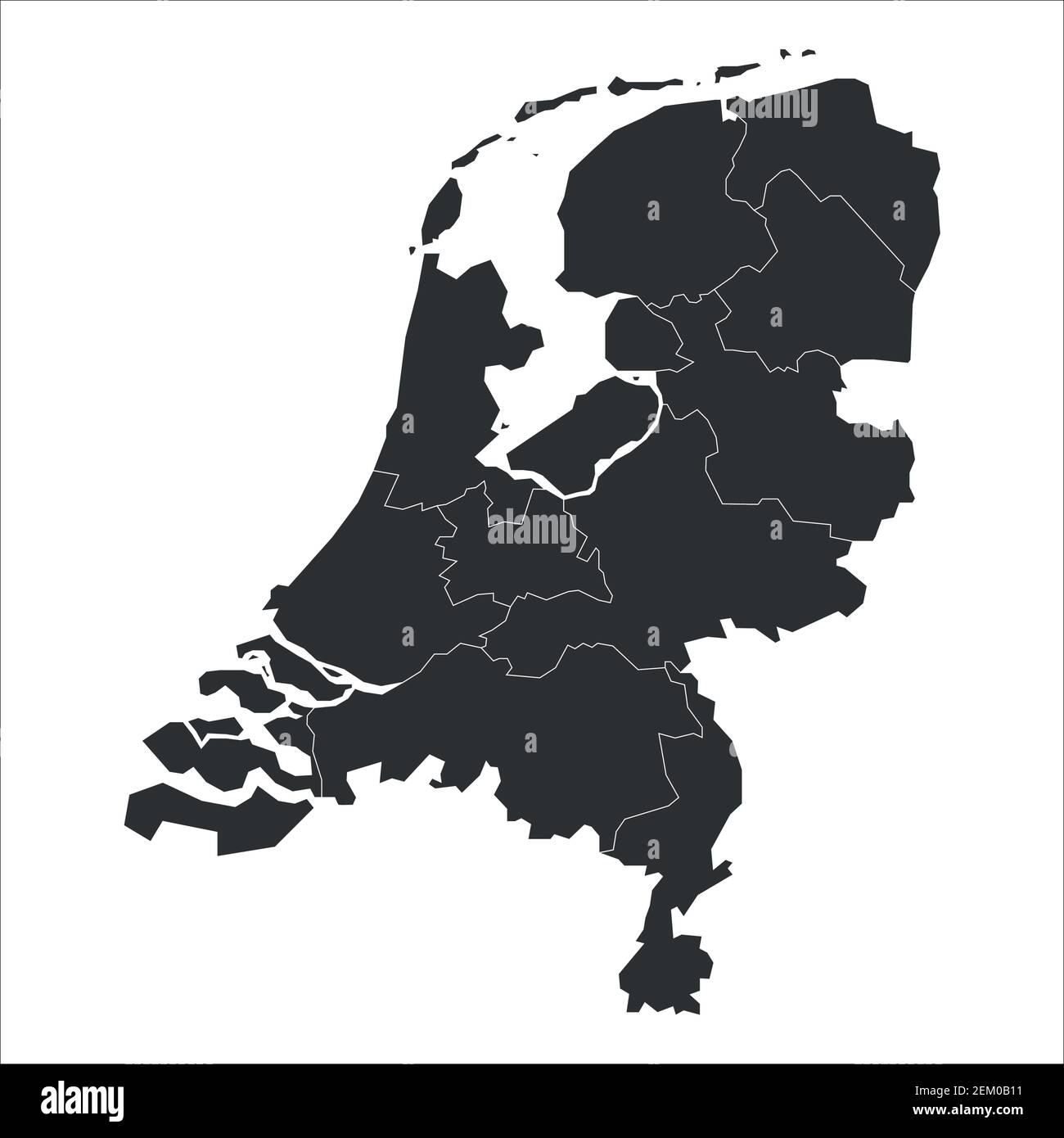 Niederlande - Karte der Provinzen Stock Vektor