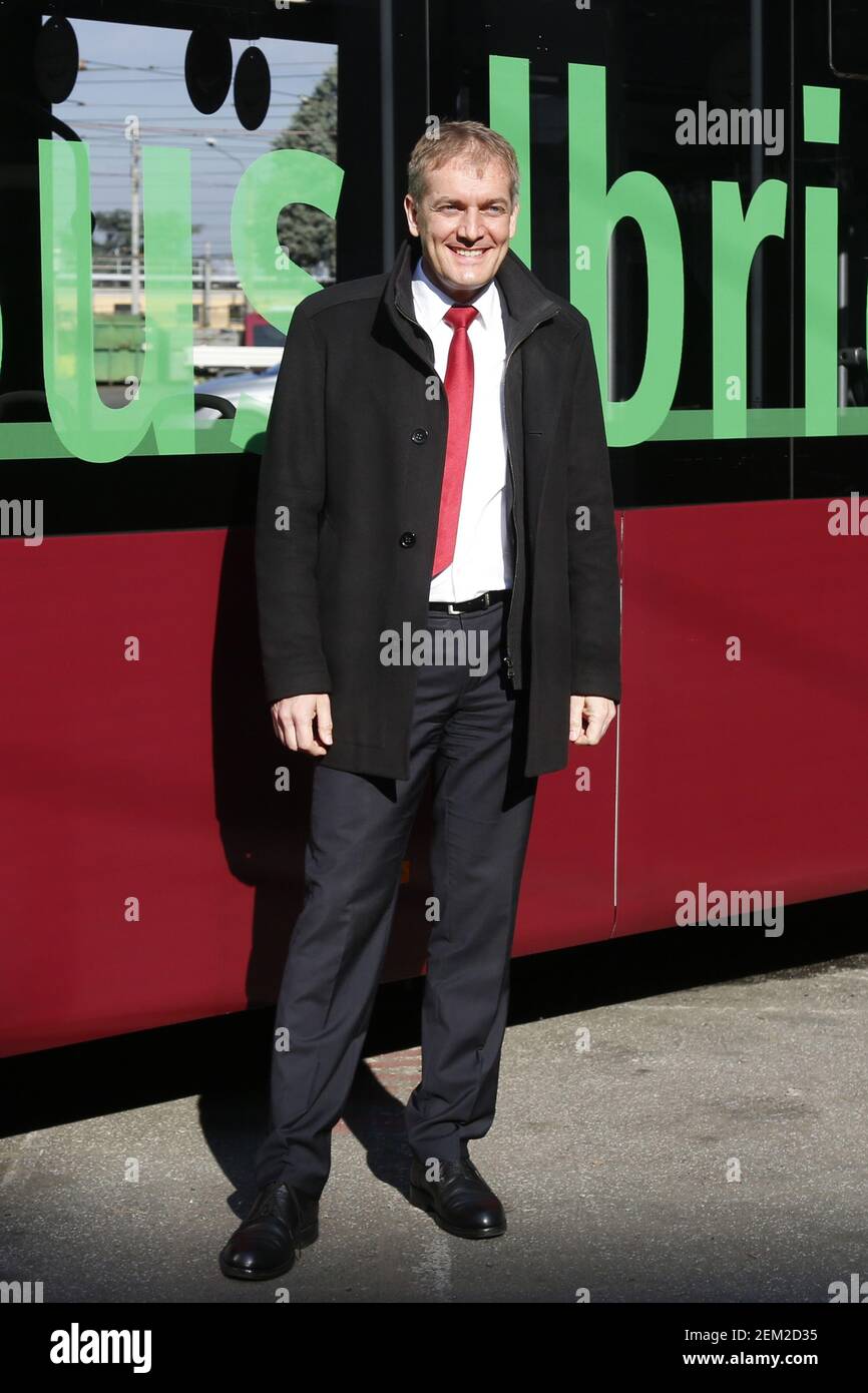 Der CEO von Daimler Buses und Evo Bus Italia Heinz Friederich bei der Vorstellung einer neuen Flotte von Hybrid-Linienbussen. Rom (Italien), November 27th 2020 Foto Samantha Zucchi /Insidefoto/Sipa USA) Stockfoto