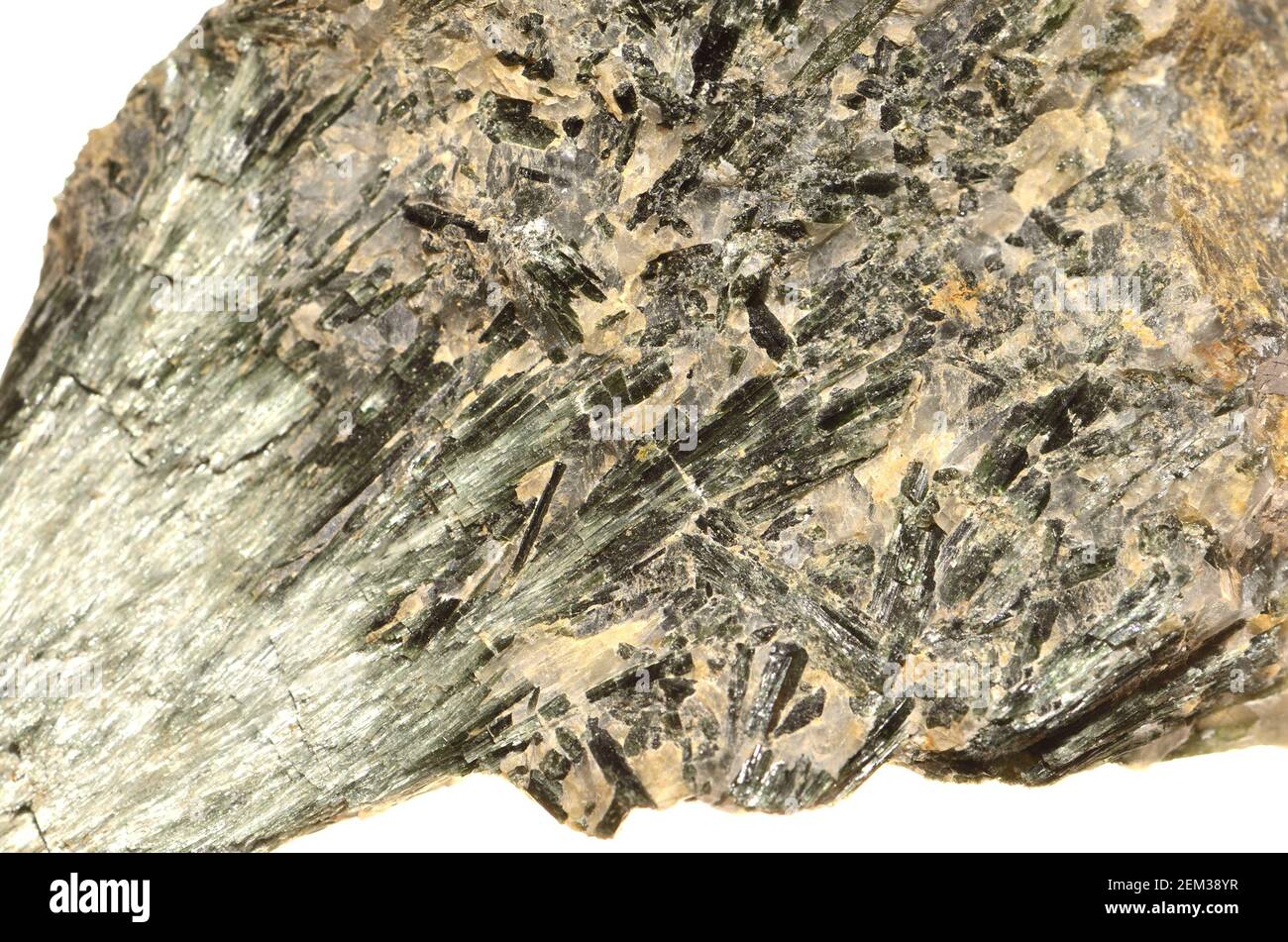 Actinolit [Calciumsilikathydroxid] Amphibolsilikatmineral Stockfoto