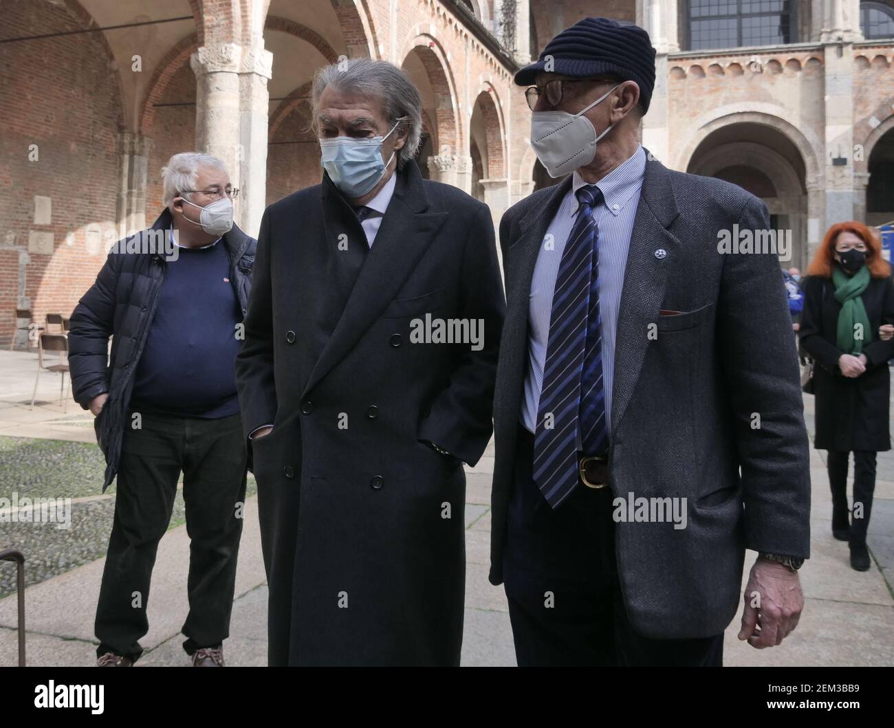 Ex Inter Fußball Club Schirmherr Massimo Moratti bei Mauro Bellugi Beerdigung in Mailand, Lombardei, Italien (Foto von Luca Ponti/Pacific Press) Stockfoto