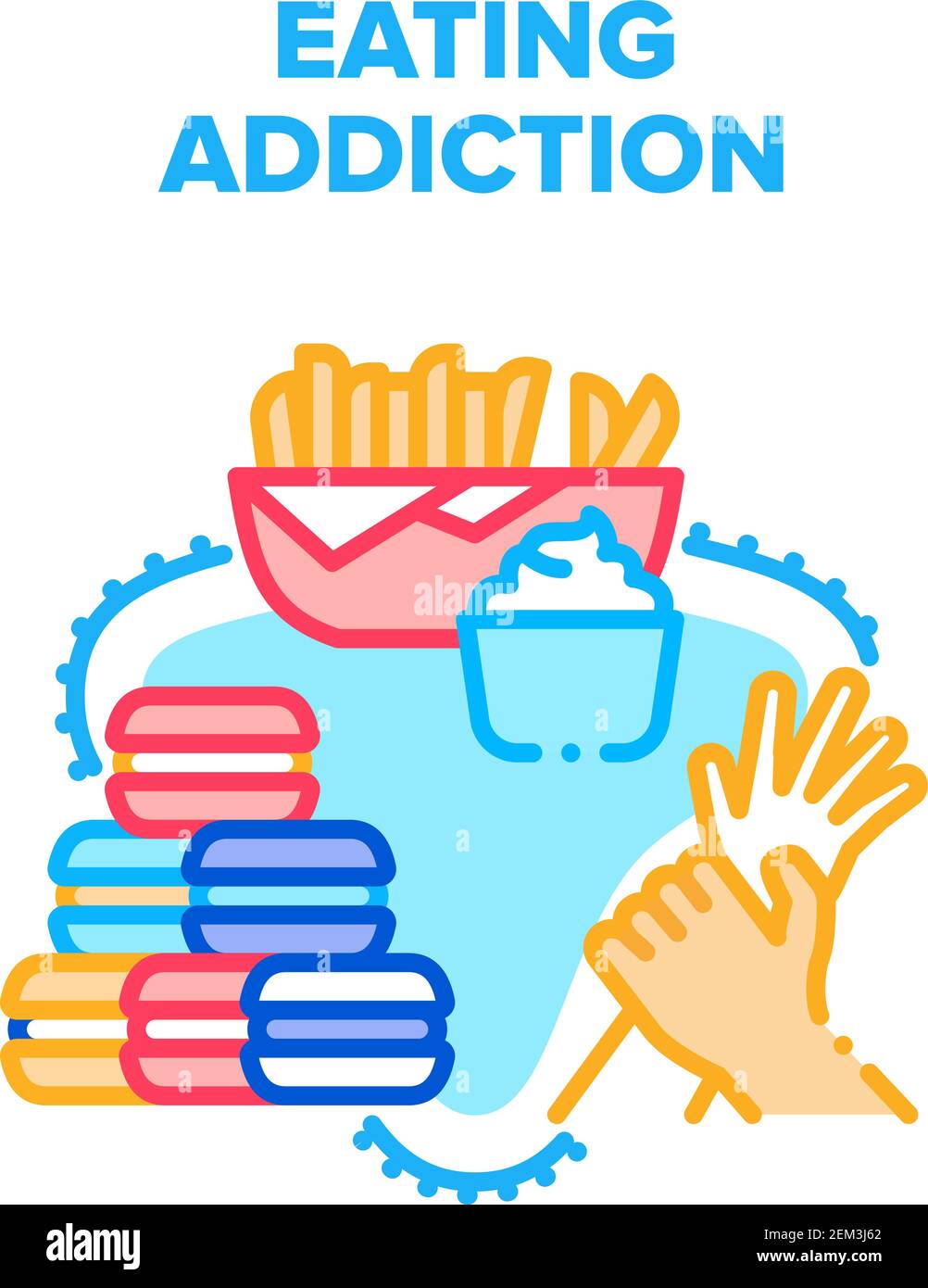 Essen Sucht Vektor Konzept Farbe Illustration Stock Vektor