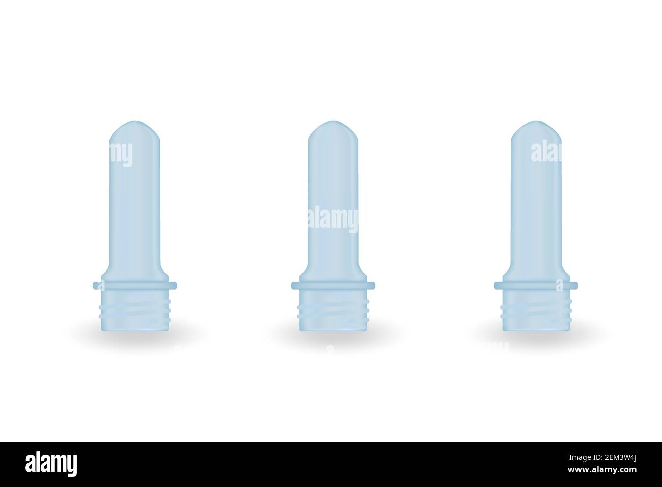 Rohstoffe für Kunststoff-Flasche Blasverfahren auf weißem Hintergrund. Vektorgrafik Design Stock Vektor