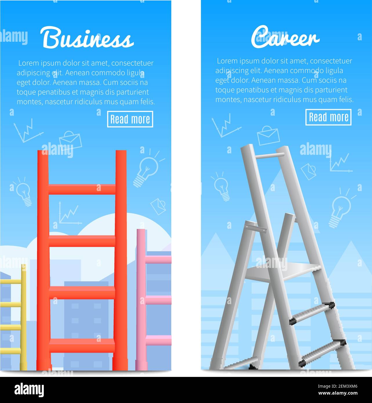 Karriere Leiter Business Job Förderung Metapher 2 realistisch vertikal  informativ Banner Web-Seite Design isoliert Vektor Illustration  Stock-Vektorgrafik - Alamy