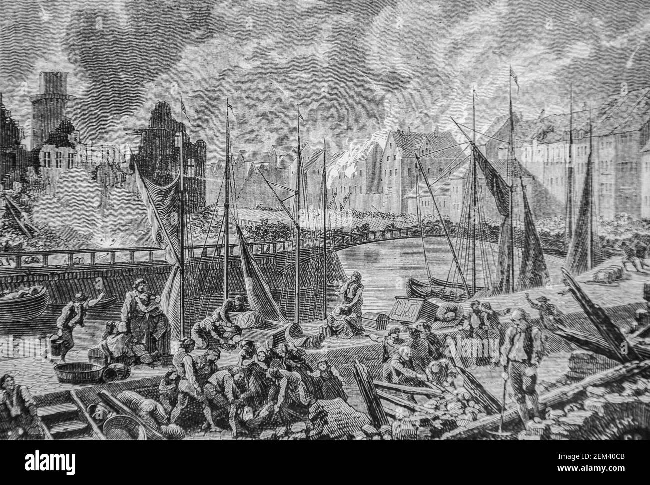 Bombardement de copenhague, 1804-1832 histoire de france par henri martin ,editeur furne 1880 Stockfoto