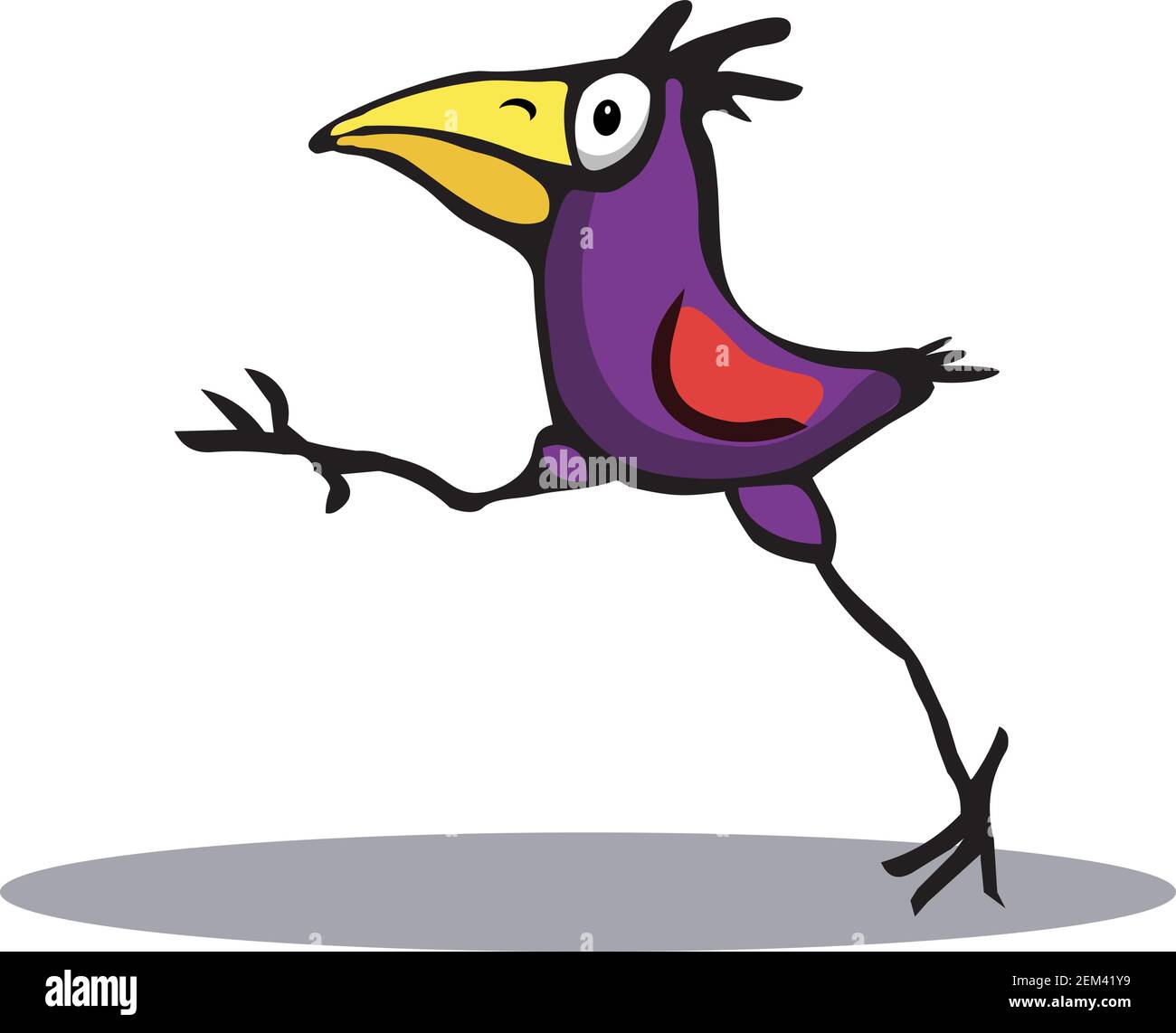 Lustige Cartoon Vogel, Vektor-Illustration Stock Vektor