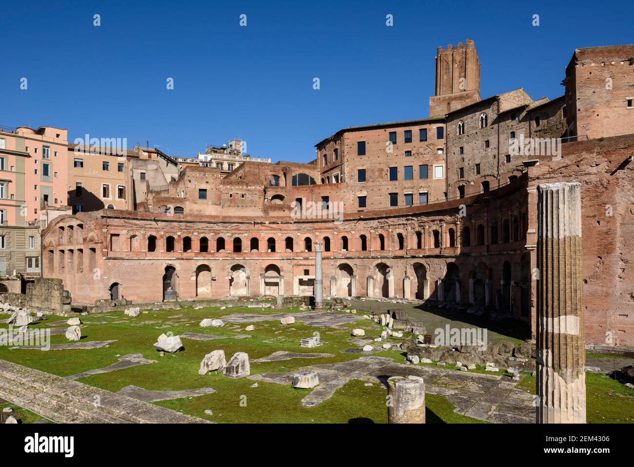 Rom. Italien. Trajans Märkte (Mercati di Traiano), Forum von Trajan (Foro di Traiano). Trajans Markt wurde 113 n. Chr. eingeweiht, und wahrscheinlich BU Stockfoto