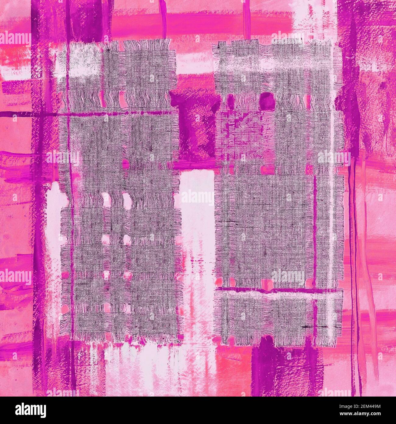 Abstrakte Illustration rosa Stoff applique. Ethnischer Hintergrund Stockfoto