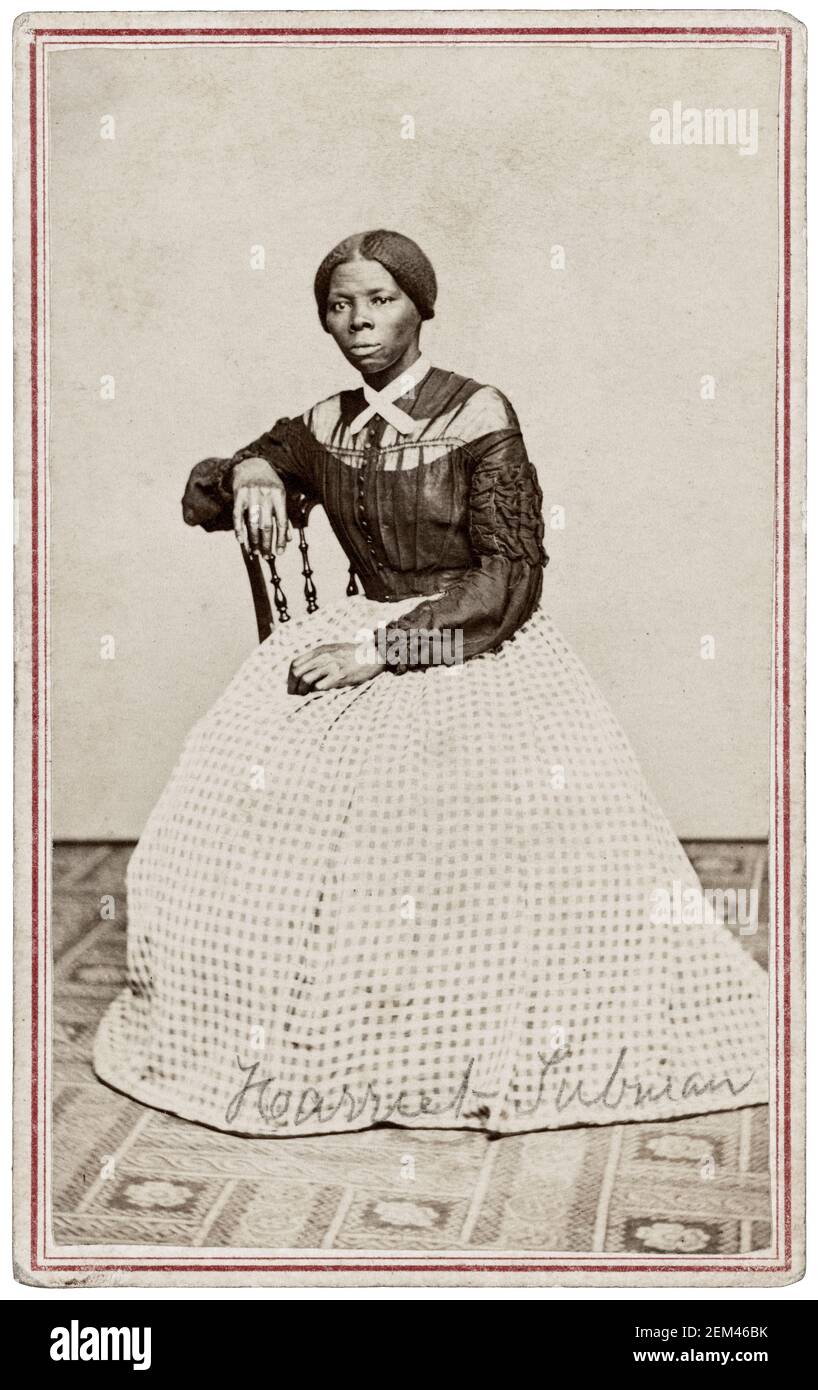 Carte-de-visite Porträt von Harriet Tubman (1820-1913), Abolitionist, US Anti Slavery Bewegung, Foto von Benjamin F Powelson, 1868-1869 Stockfoto