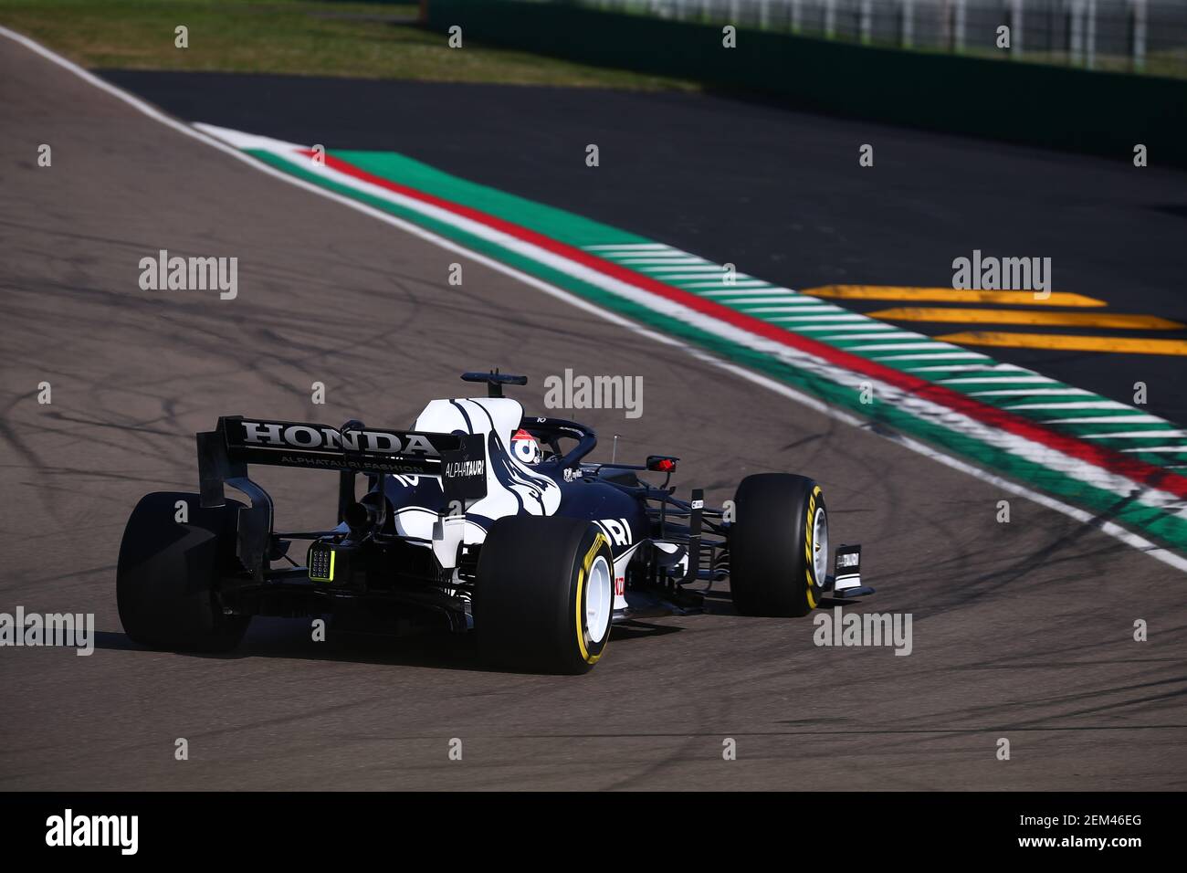 2/24/2021 - #10 Pierre Gasly Alpha Tauri Toro Rosso Honda. Formel 1 Weltmeisterschaft 2021, Shakedown das neue Auto für die Saison 2021 von Alpha Tauri, Imola 24 Februar 2021. (Foto von IPA/Sipa USA) Stockfoto