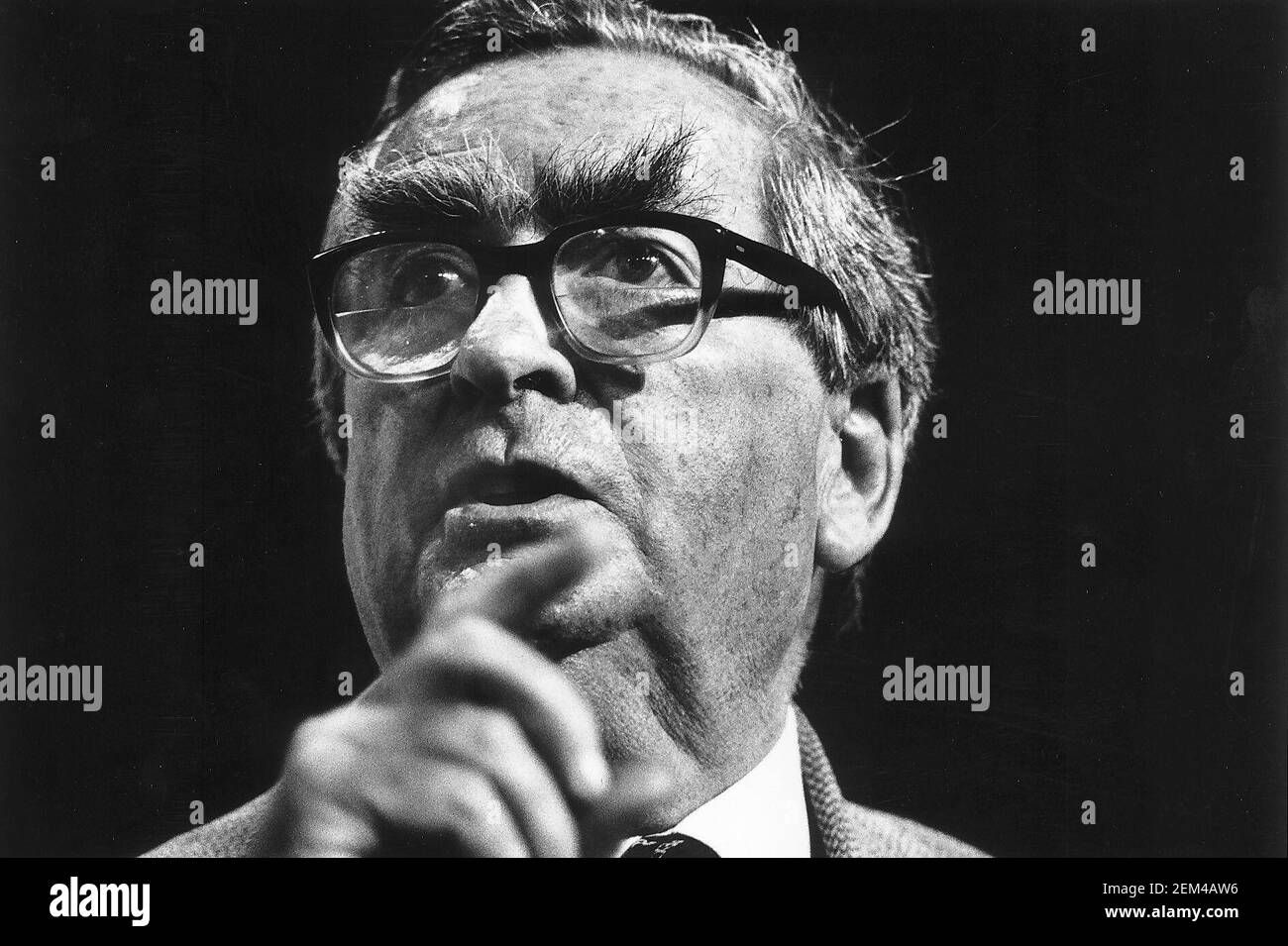 Dennis Healey Labour-Abgeordneter auf einer Labour Party-Konferenz in Blackpool Stockfoto