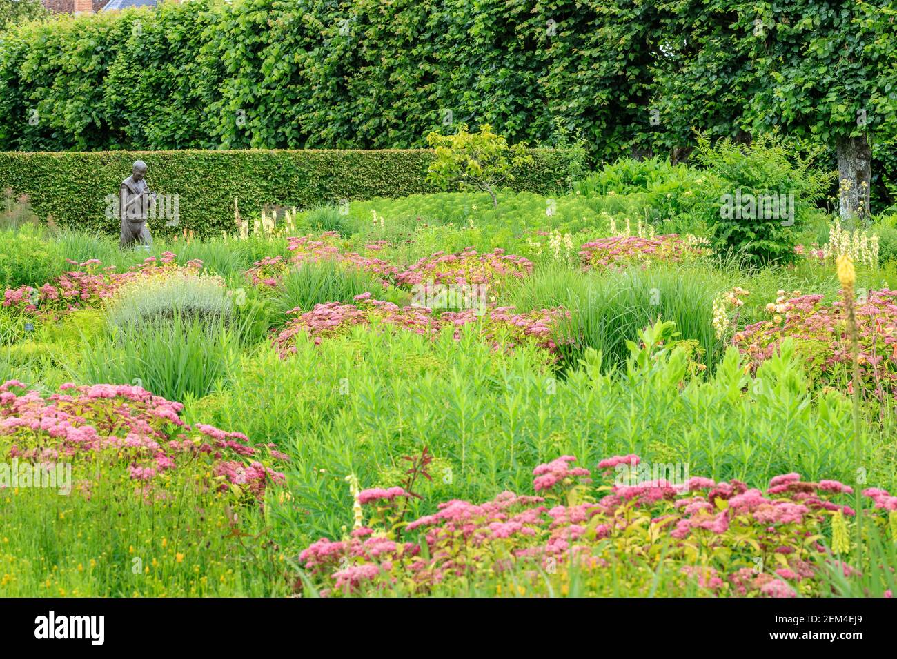 Frankreich, Indre et Loire, Loire-Tal, das von der UNESCO zum Weltkulturerbe erklärt wurde, das Schloss und die Gärten von Villandry, der Jardin du Soleil, Betten von peren Stockfoto