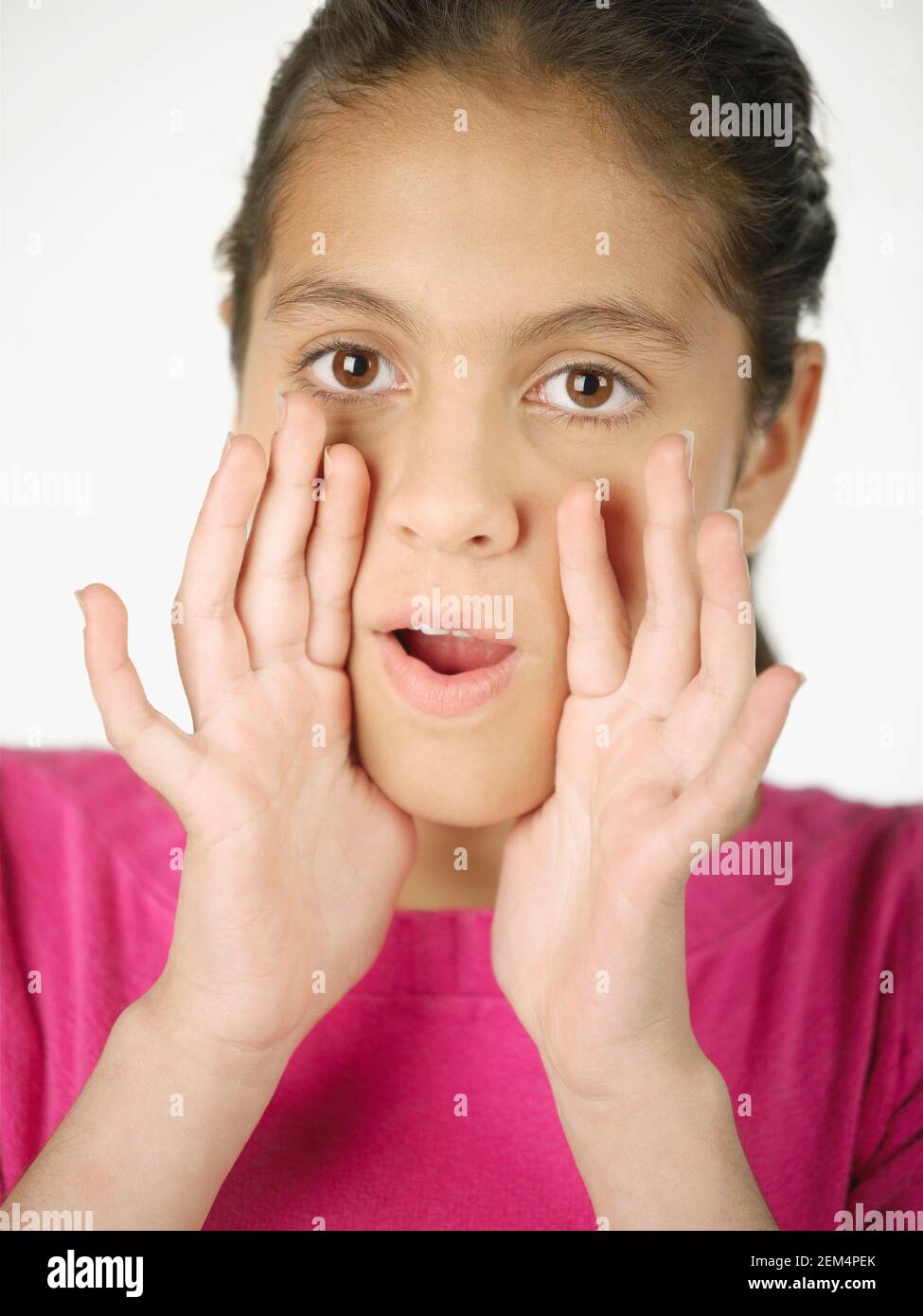Porträt eines Mädchens schreien Stockfoto