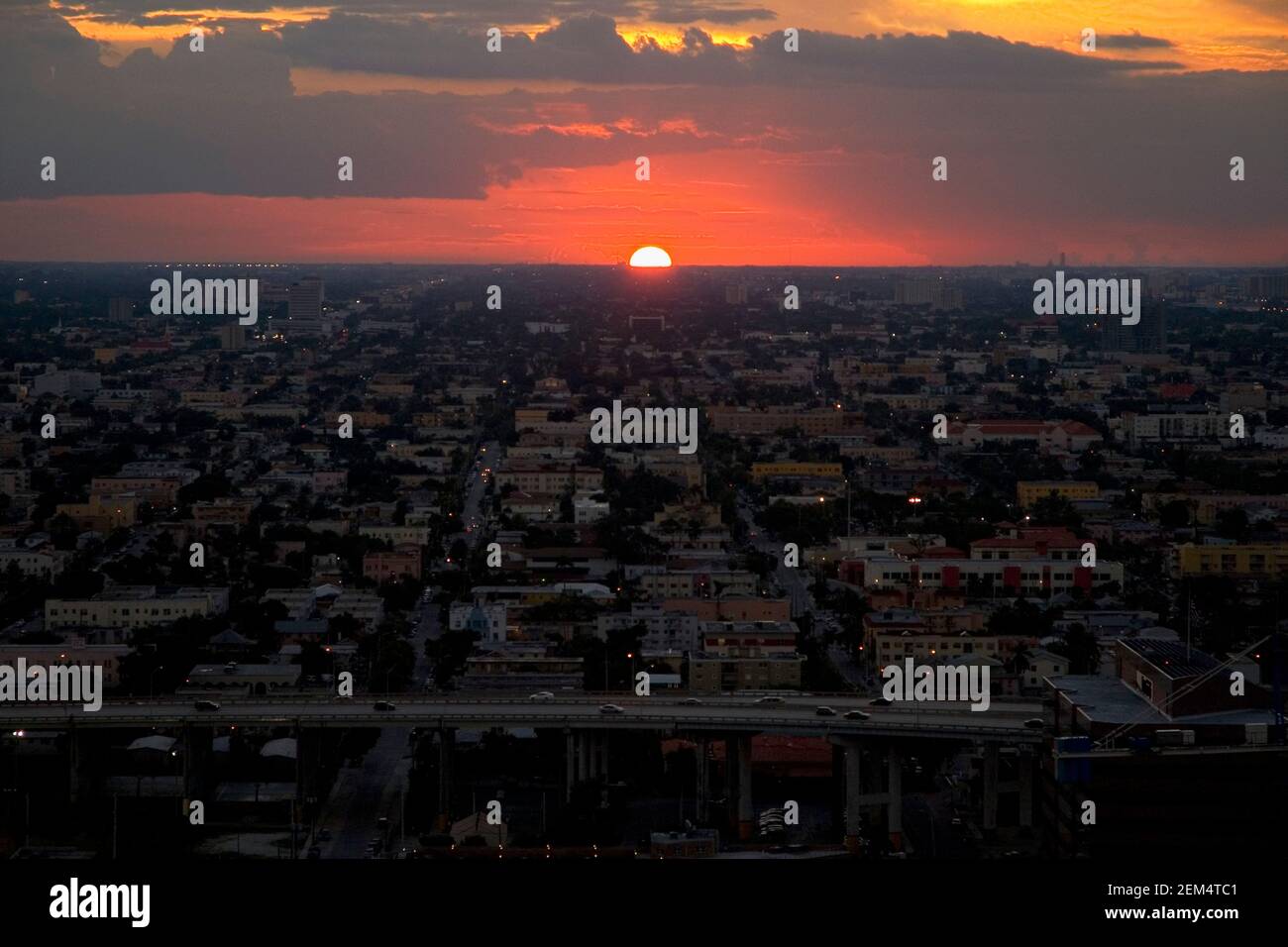 Luftaufnahme einer Stadt, Miami, Florida State, USA Stockfoto