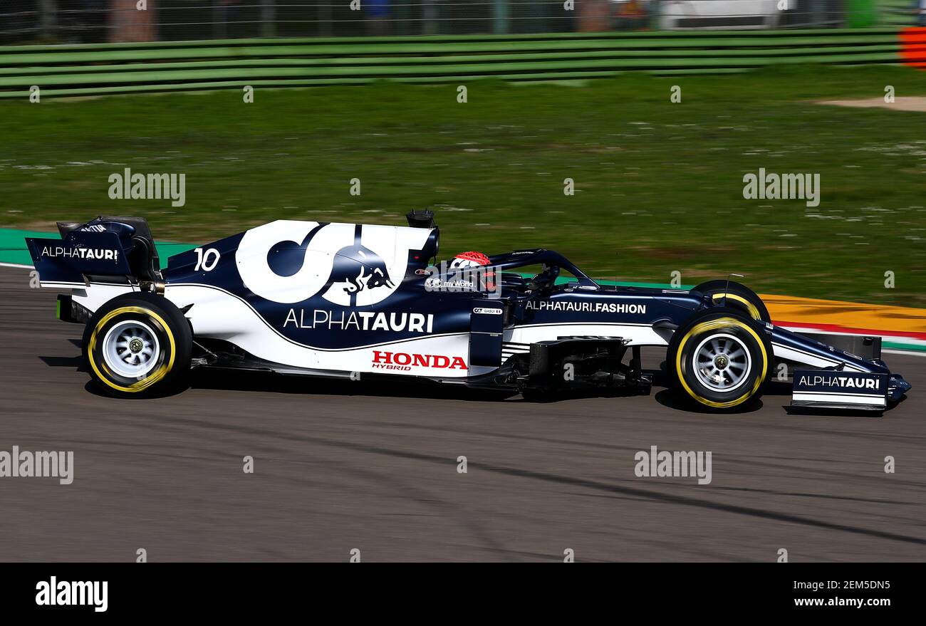 Imola, Italien. Februar 2021, 24th. #10 Pierre Gasly Alpha Tauri Toro Rosso Honda. Formel 1 Weltmeisterschaft 2021, Shakedown das neue Auto für die Saison 2021 von Alpha Tauri, Imola 24 Februar 2021.Foto Federico Basile FB PhotoImages/Insidefoto Credit: Insidefoto srl/Alamy Live News Stockfoto
