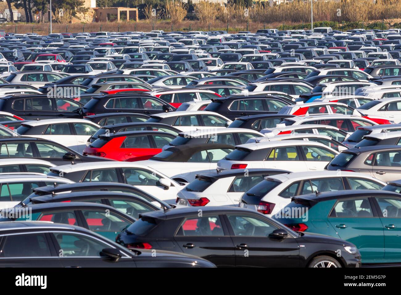 Automobilindustrie Import von Neuwagen zum Verkauf Stockfoto