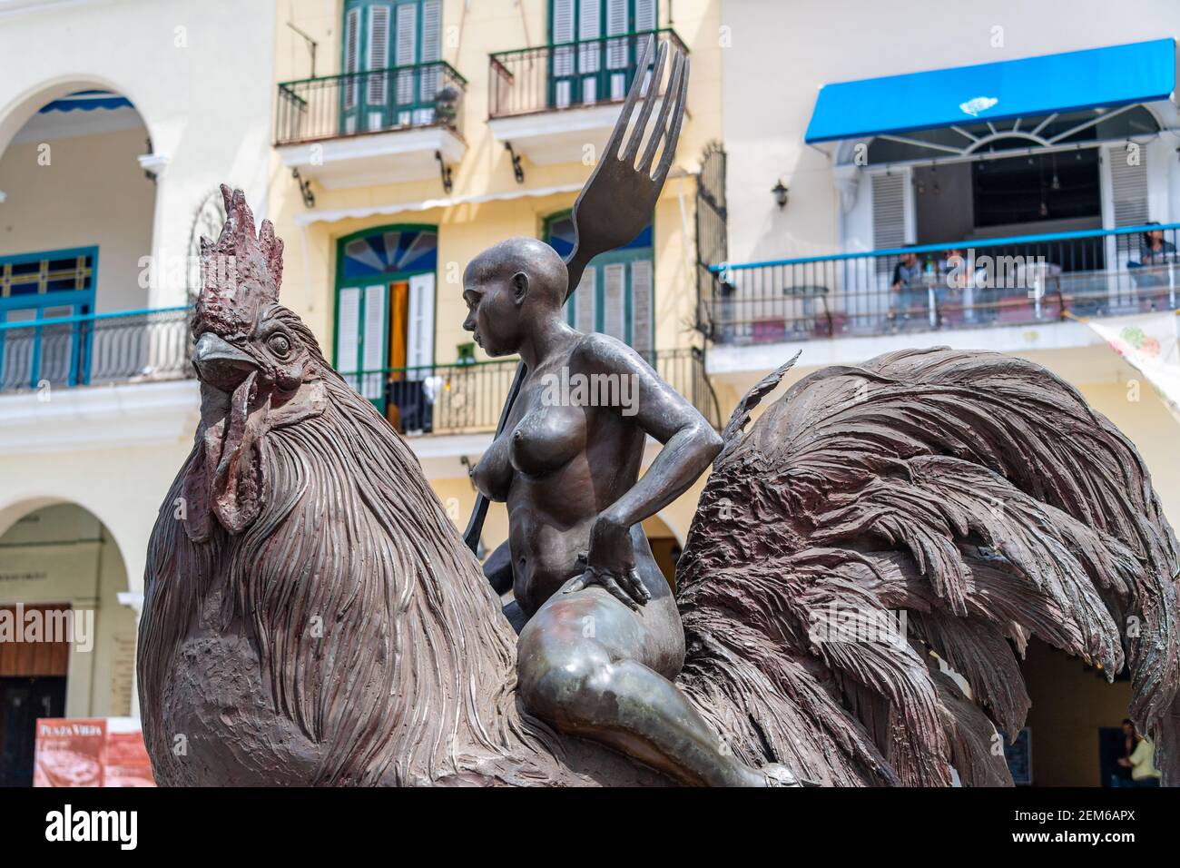 Die Skulptur mit dem Namen 'Viaje Fantastico', Alt-Havanna, Kuba Stockfoto
