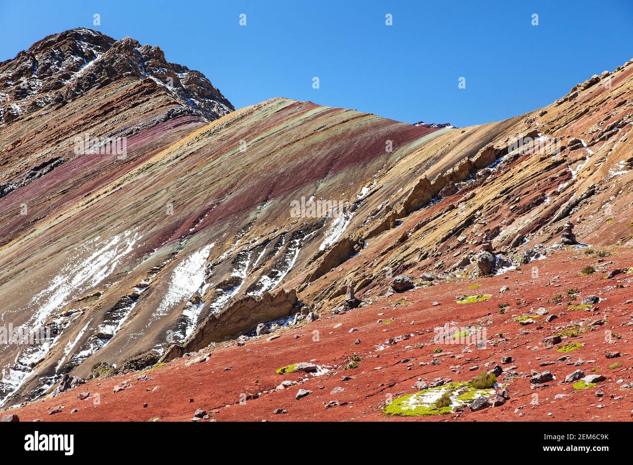 Rainbow Mountains oder Vinicunca Montana de Siete Colores, Cuzco Region in Peru, peruanische Anden Stockfoto