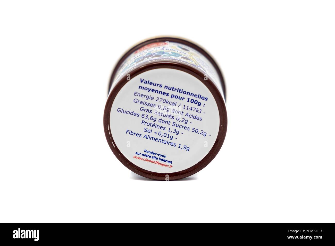 Clement Faugier Creme de Marron de l'Ardeche, Kastanienaufstrich, Nährwerte. Stockfoto