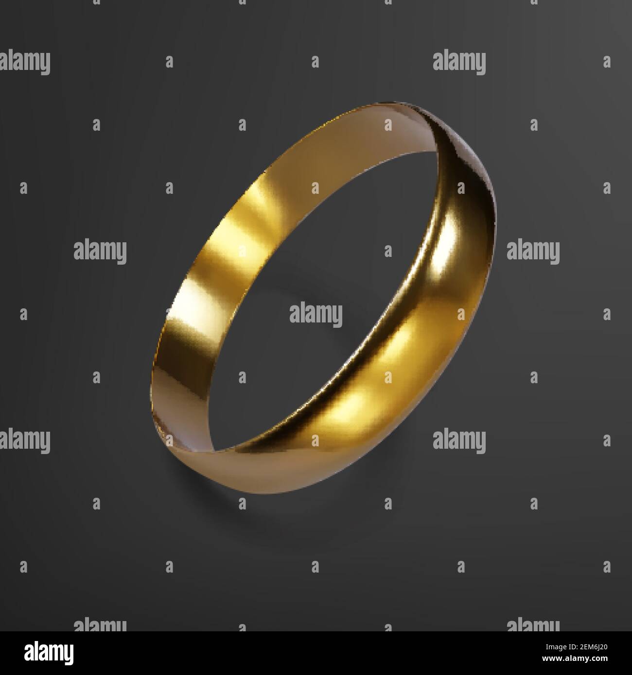 Realistischer Goldring. 3D Render des goldenen Ringes. Vektorgrafik Stock Vektor