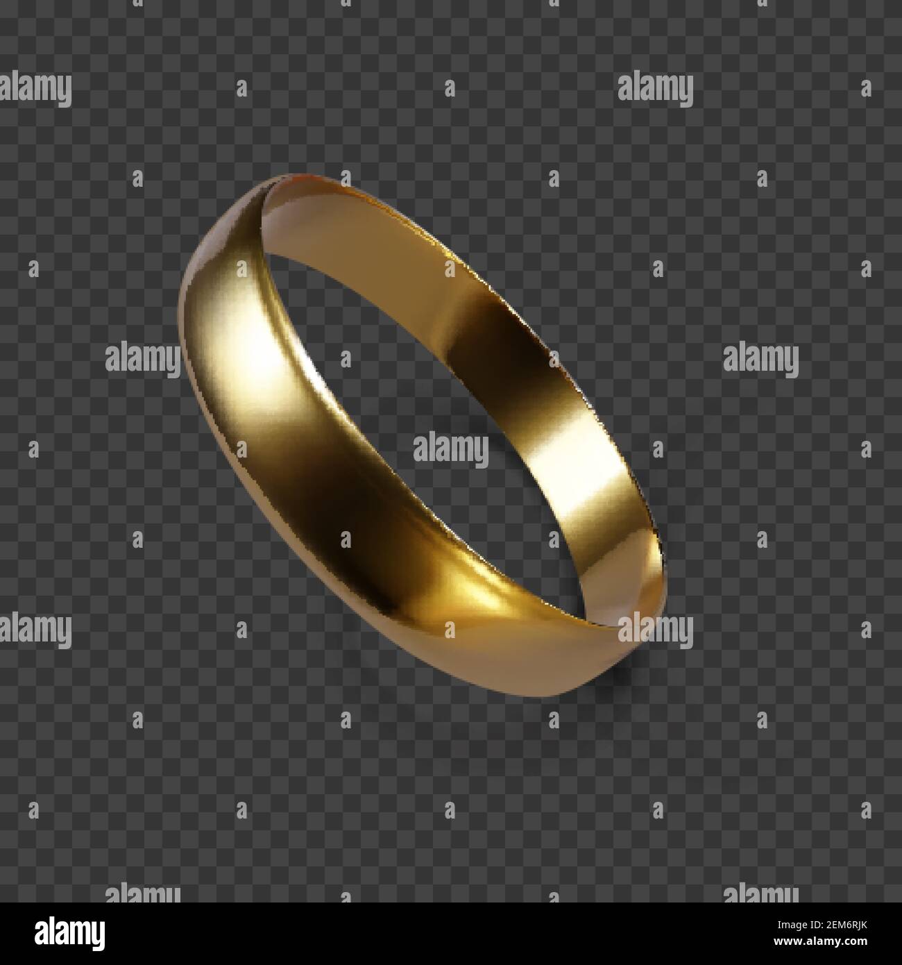 Goldener Ehering. 3D Render des goldenen Ringes. Vektorgrafik Stock Vektor