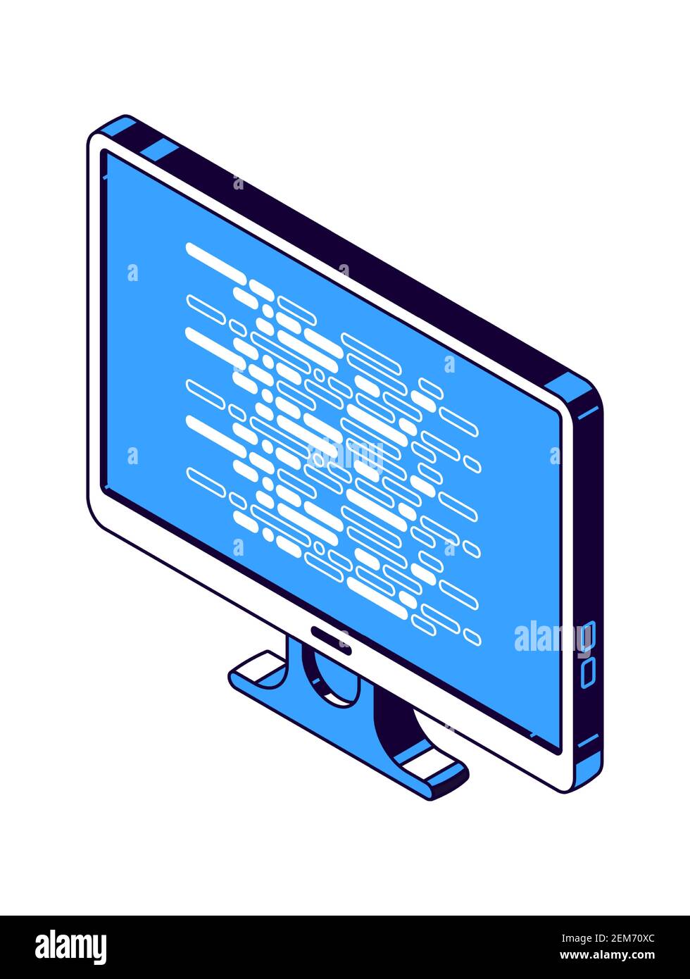 Computermonitor, isometrische Vektor-Symbole für flachbildschirme Stock Vektor