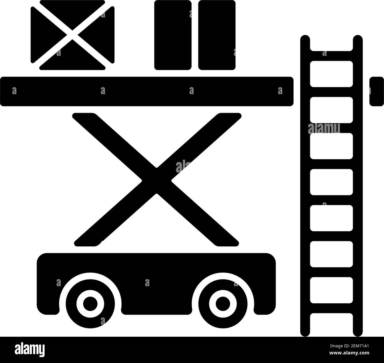 Rampendienste, schwarzes Glyphensymbol Stock Vektor